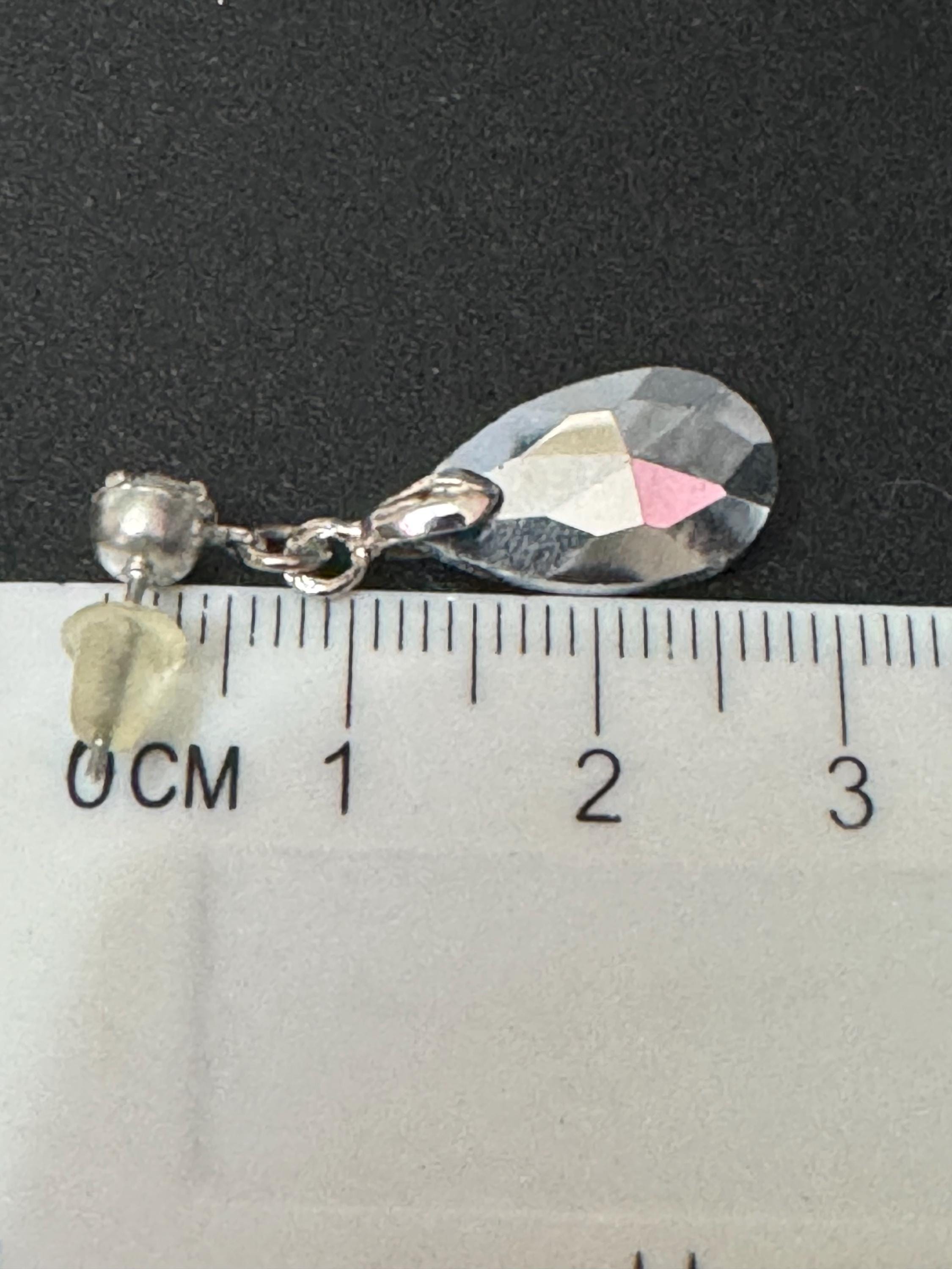 Crystal Teardrop Dangly Earrings: Retro Diamanté Stainless Steel