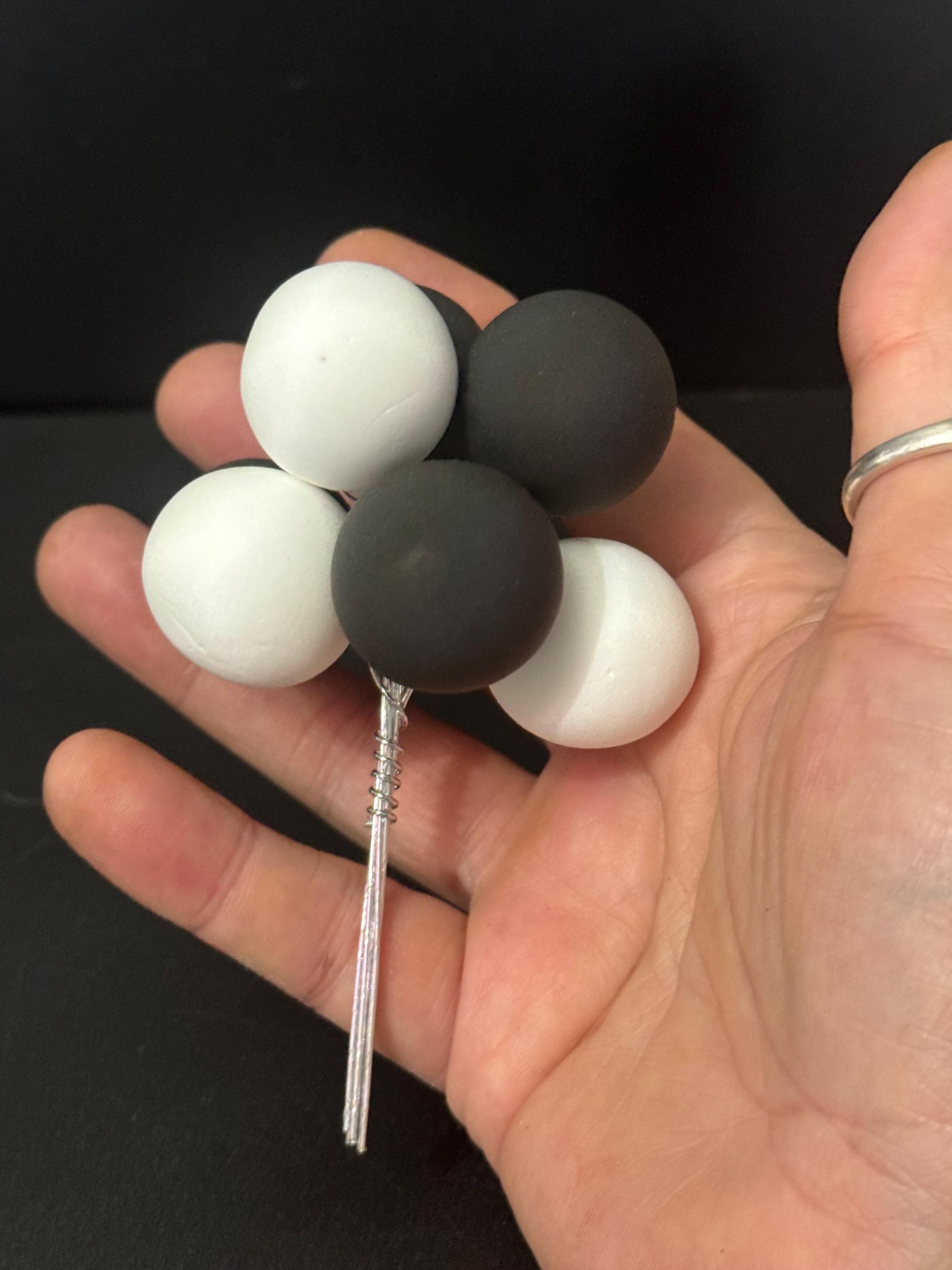Black & white balloon cake topper birthday decoration bunch of balloons