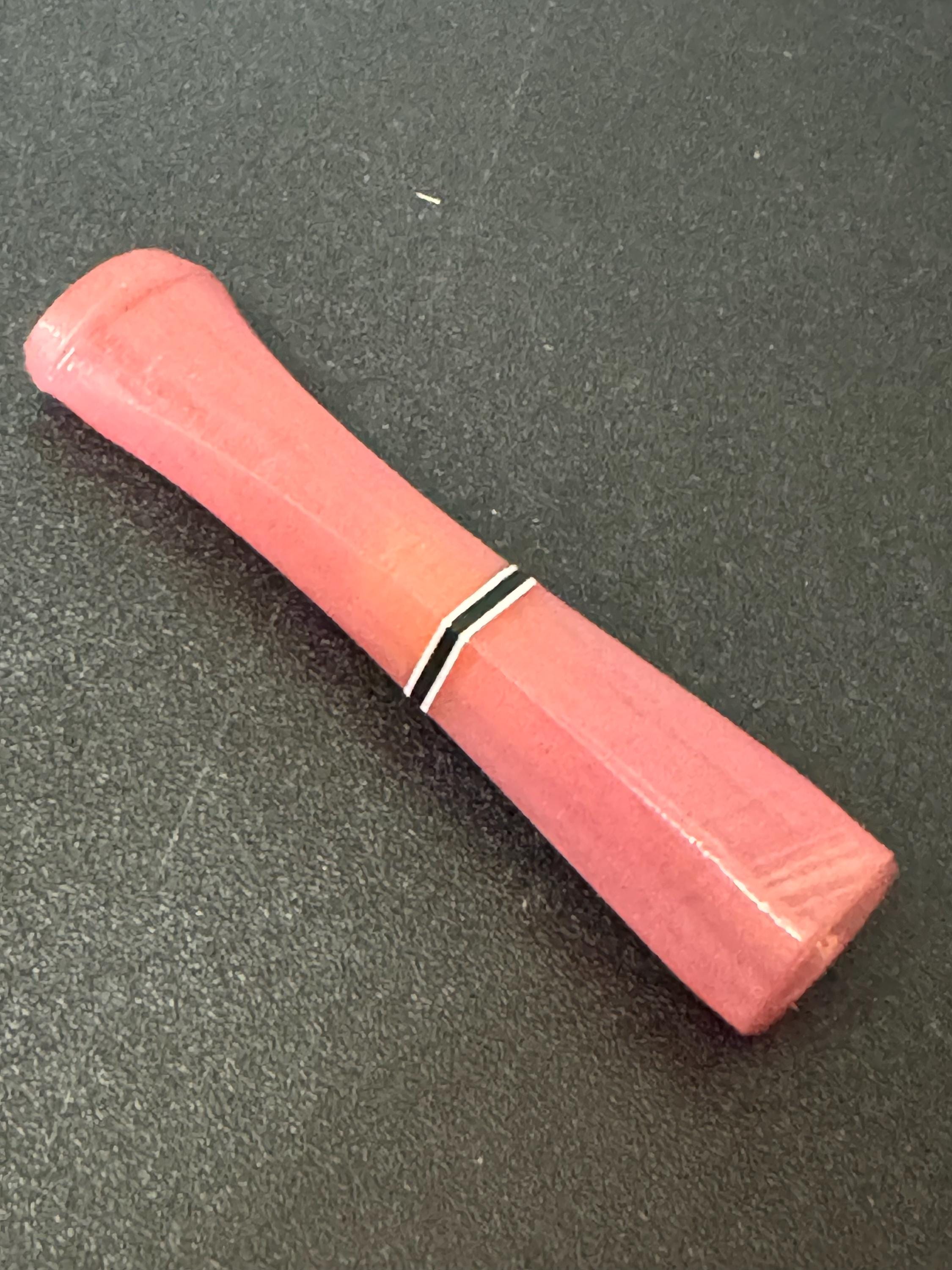 2.5” opaque pink red banded Vintage 1920s Bakelite early plastic Cocktail Party Cigarette Holder