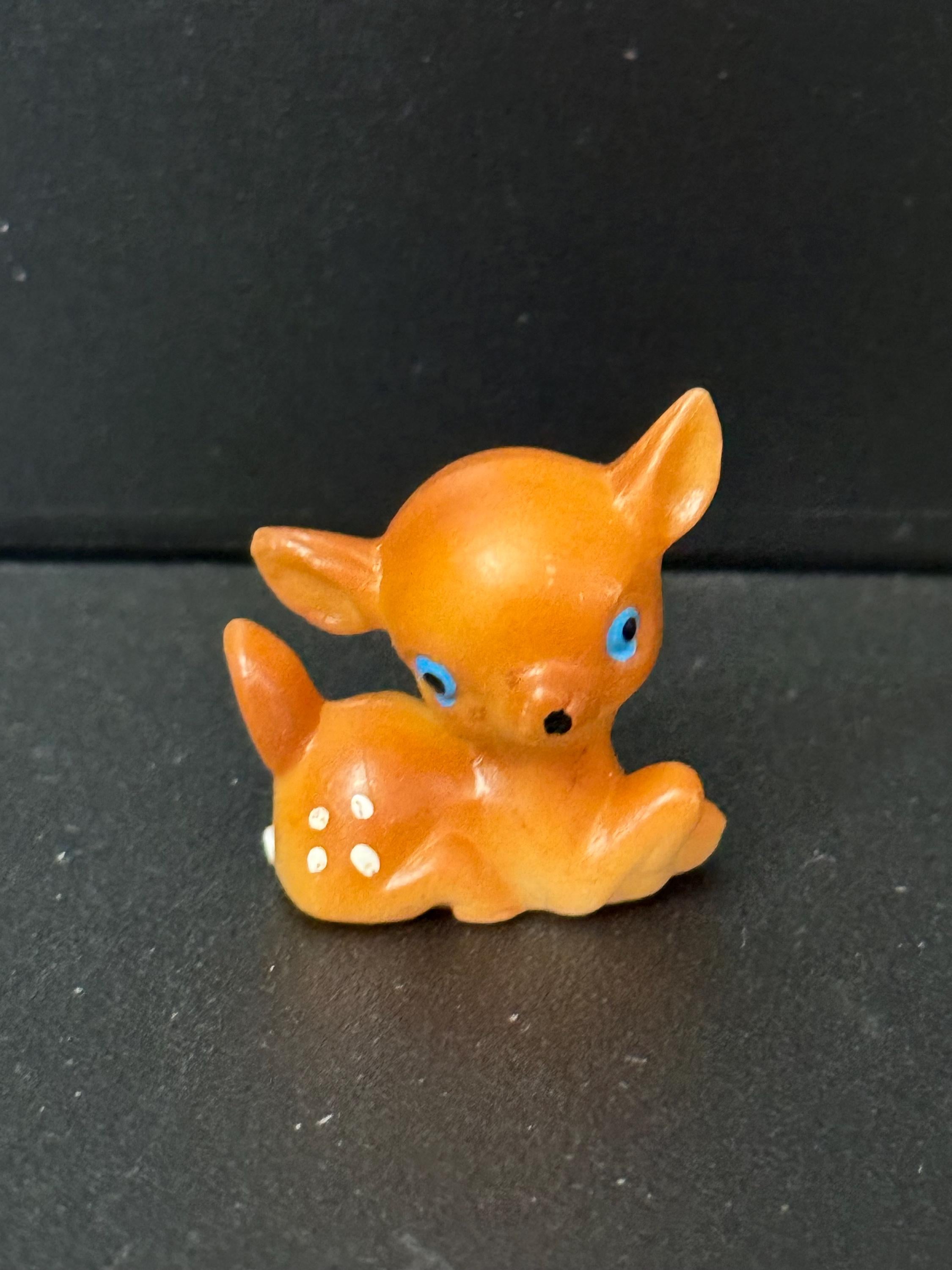 Miniature deer cake topper cute sitting fawn Bambi plastic cake decoration christmas