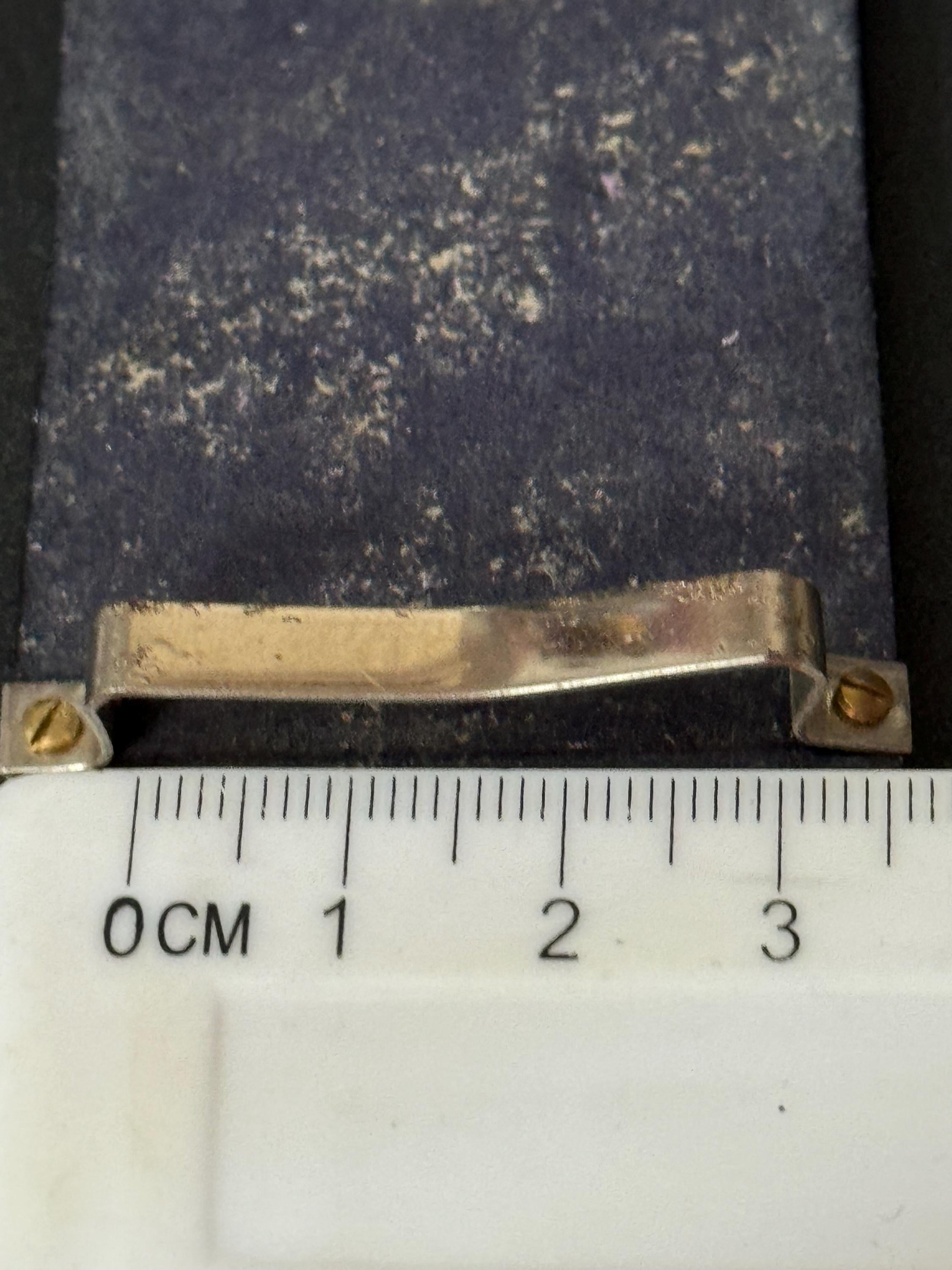 Art Deco Dark Blue Bakelite Belt Buckle: 2-Part Plastic Clasp