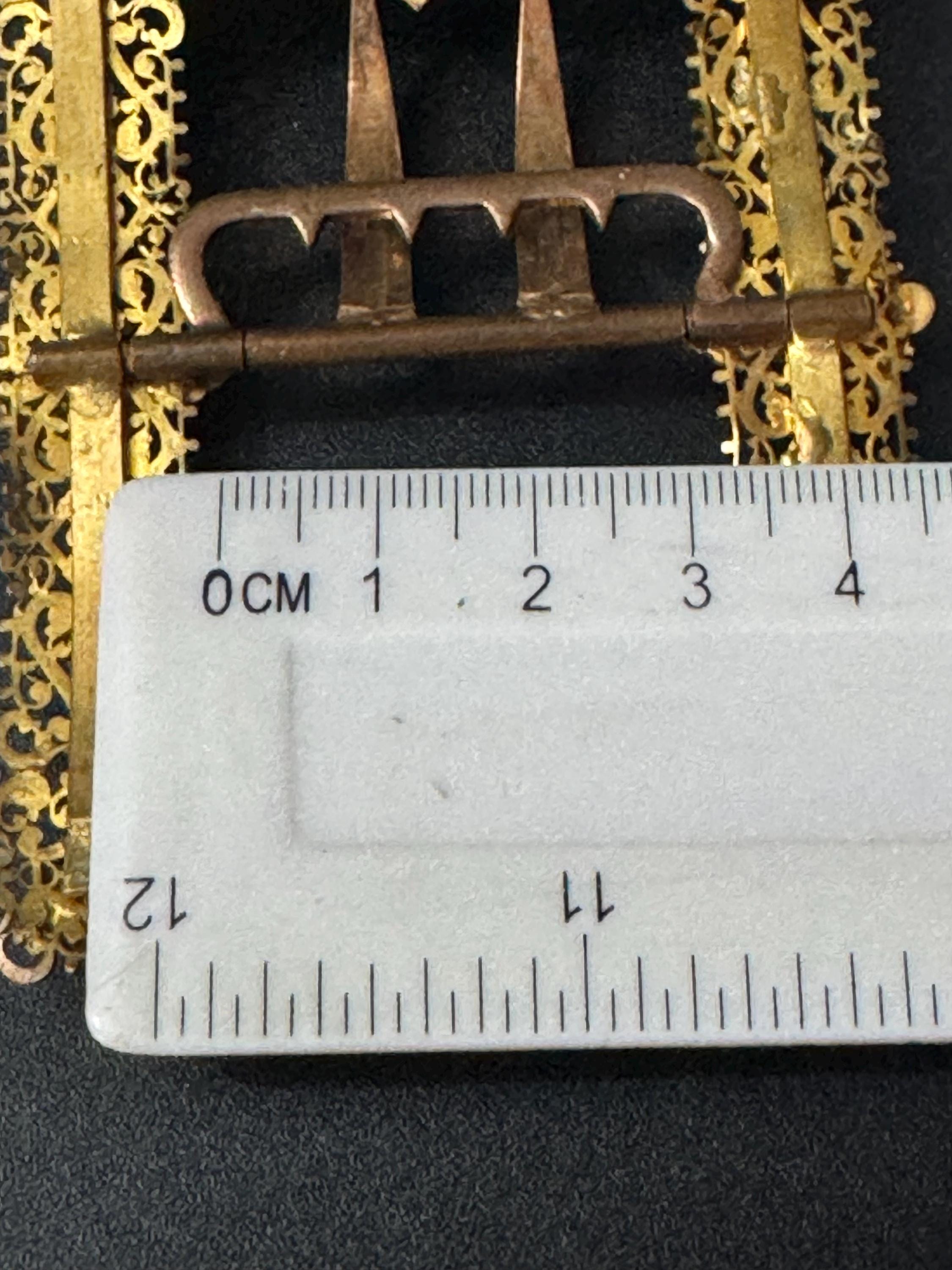 2 prong turquoise opaline brass Belt Buckle Haberdashery Antique Art Nouveau