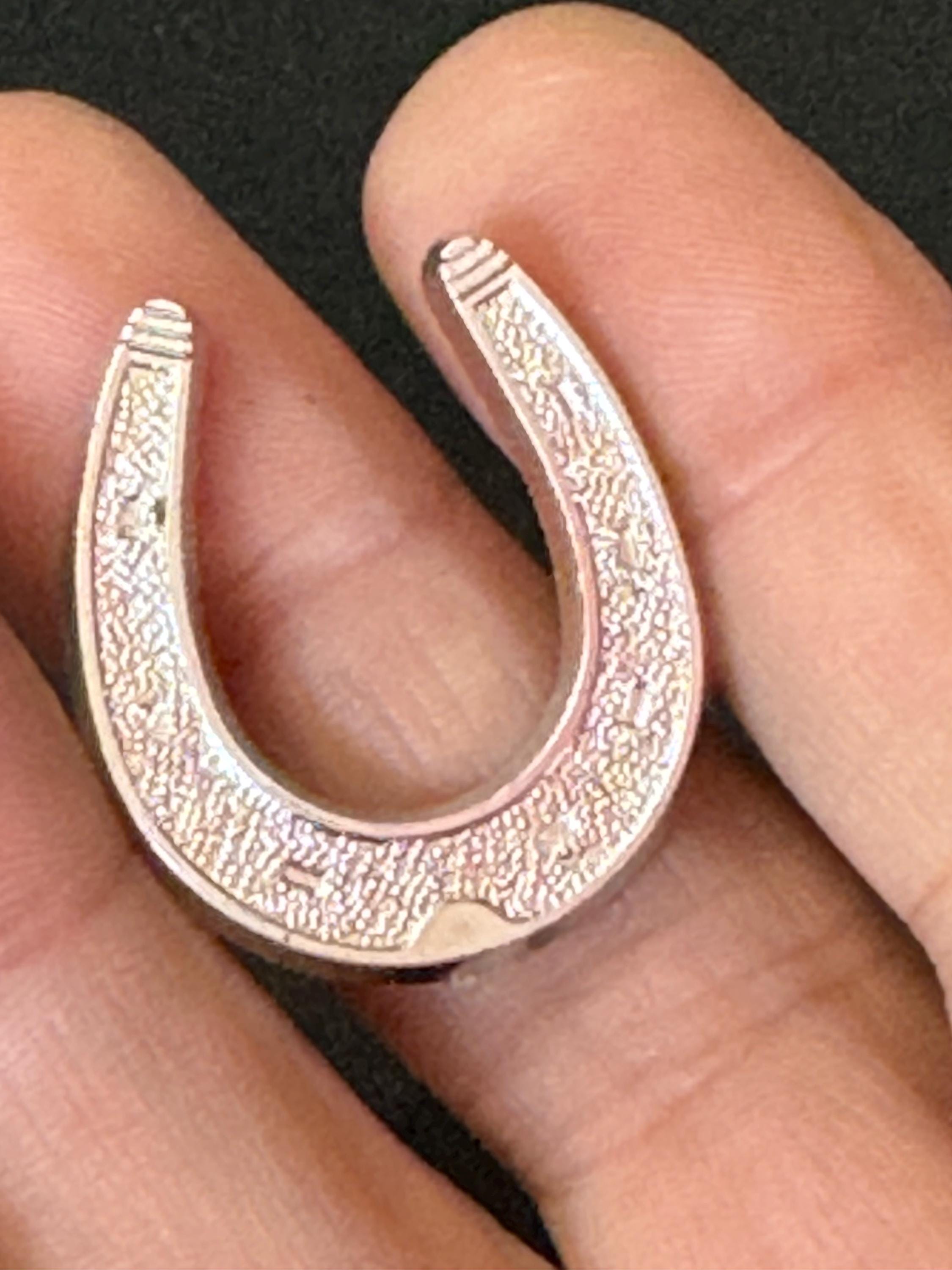horseshoe Wedding Cake topper decoration Vintage silver plastic 3cm