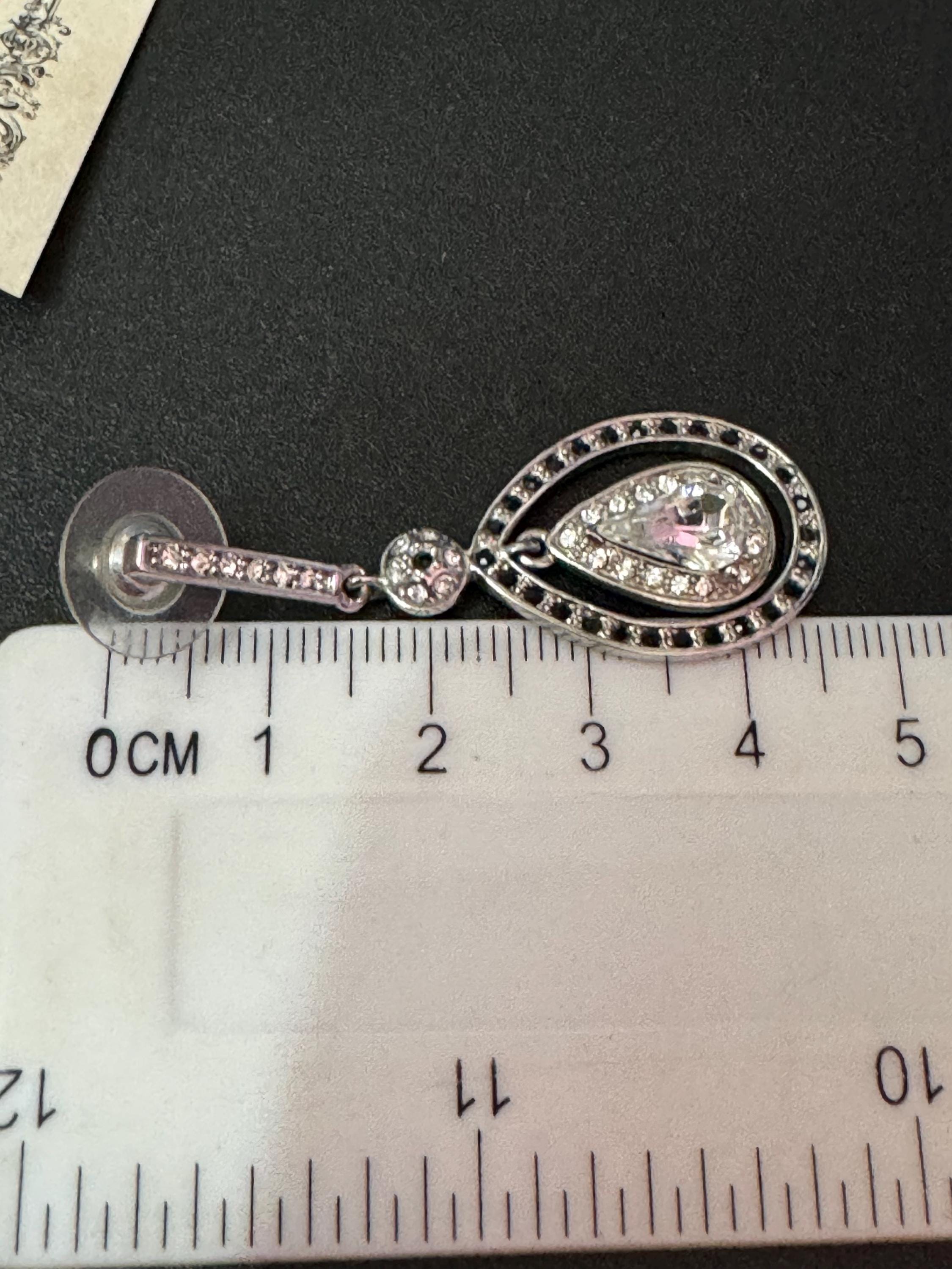 Vintage JBK Camrose & Kross Rhinestone Teardrop Earrings