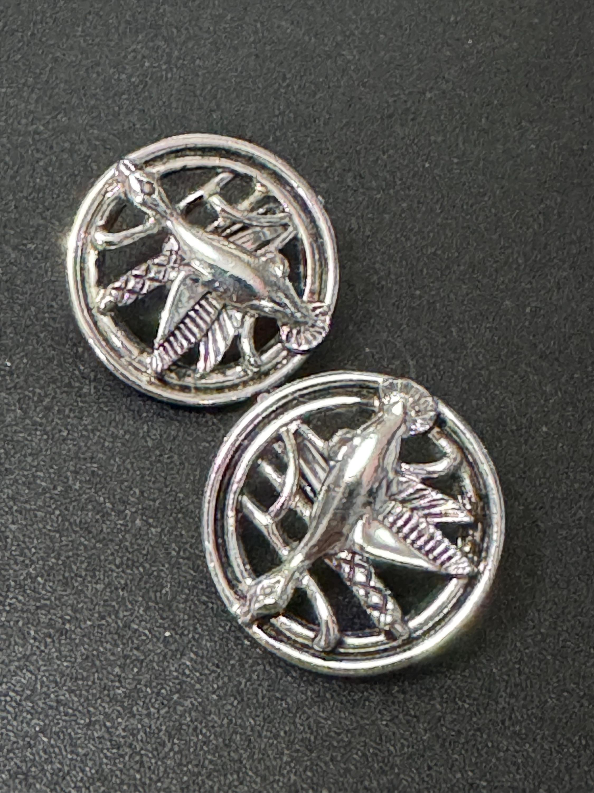 Vintage SARAH COV Silver Tone Duck Clip On Earrings, 1960s