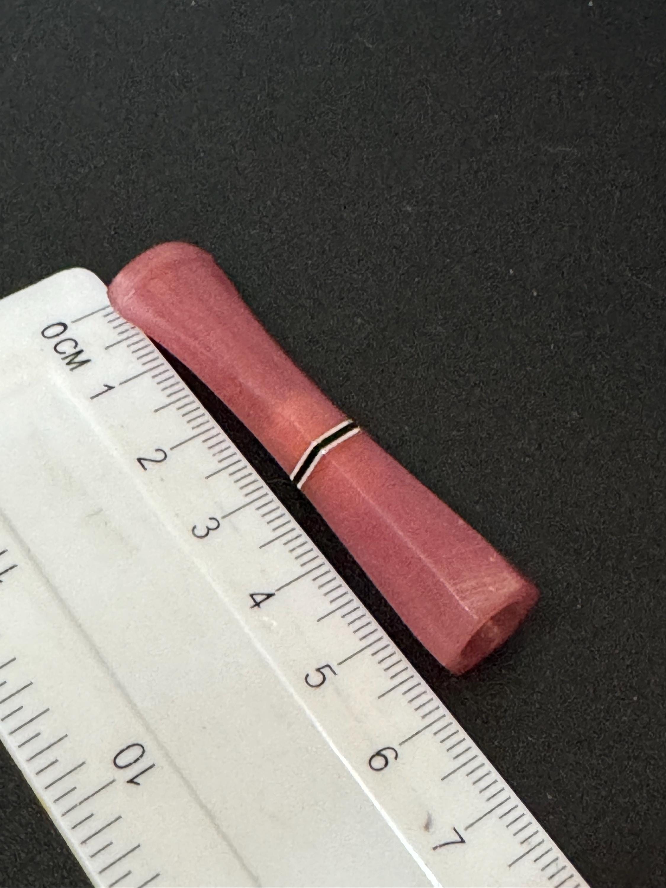 2.5” opaque pink red banded Vintage 1920s Bakelite early plastic Cocktail Party Cigarette Holder