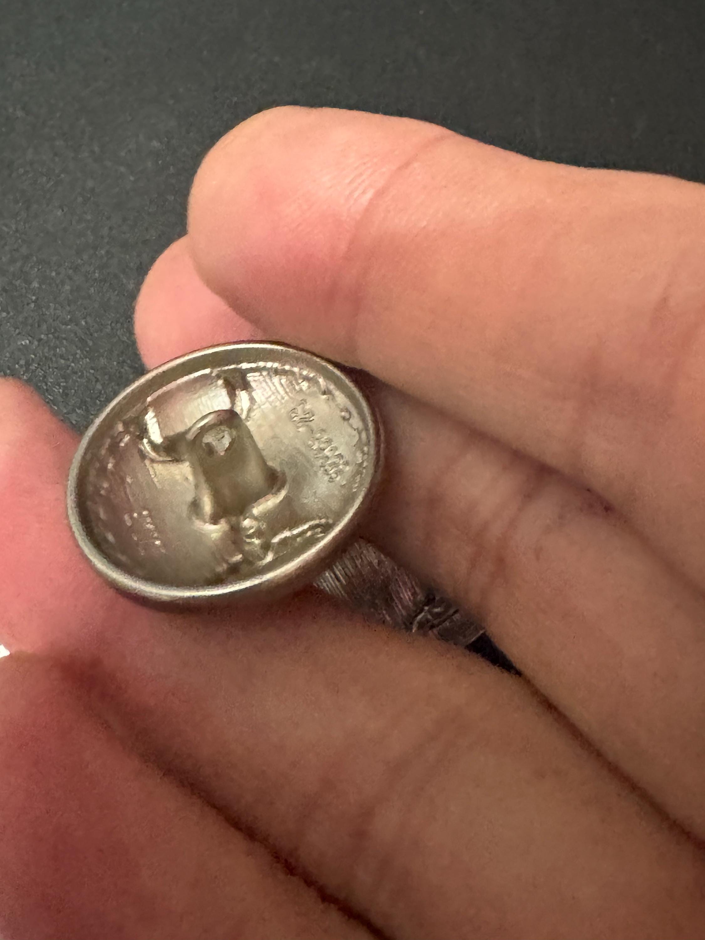 23mm silver metal snaffle buttons, horse bit design Set of 5