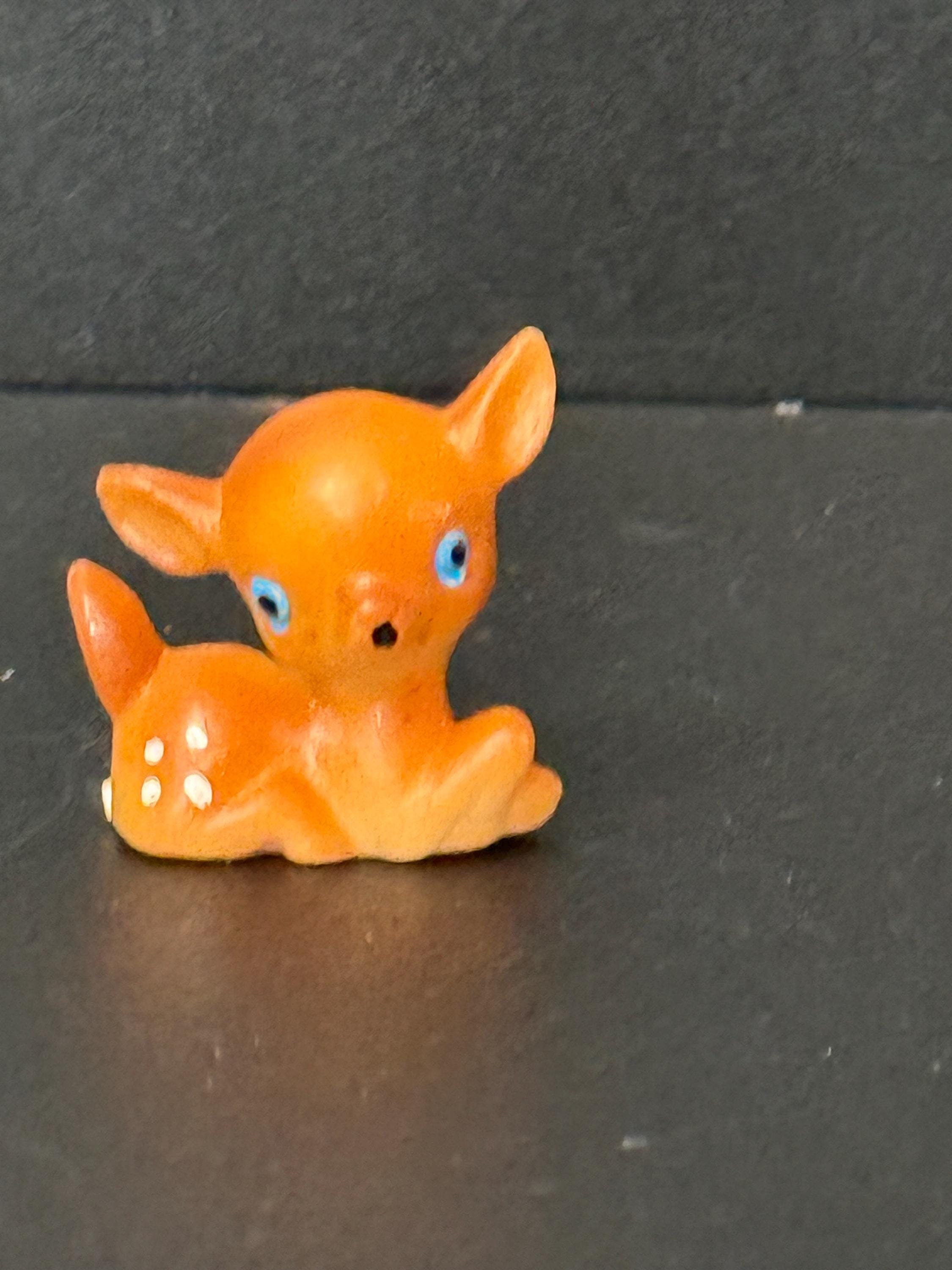 Miniature deer cake topper cute sitting fawn Bambi plastic cake decoration christmas