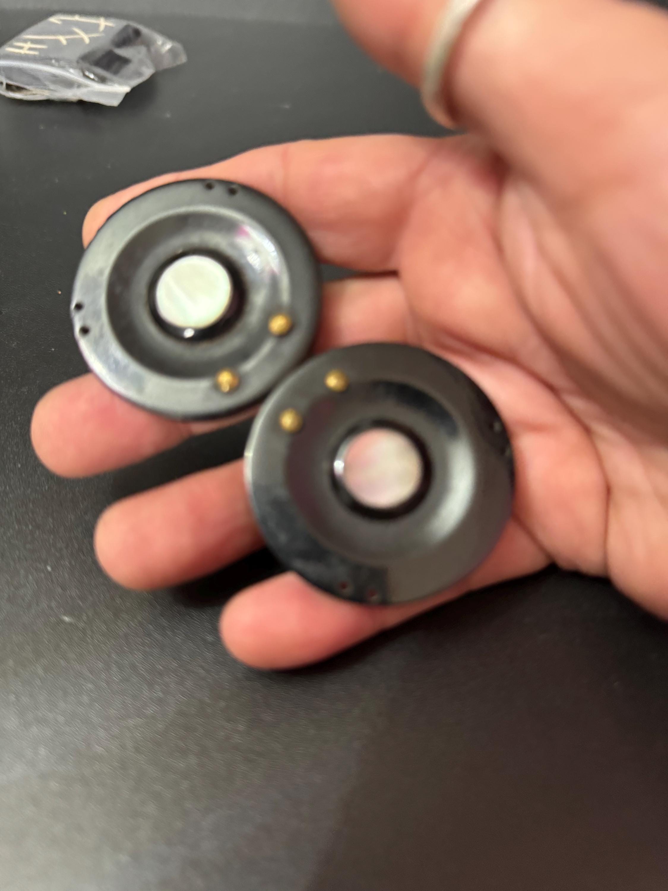 Antique Art Deco Bakelite Belt Buckle: Tortoiseshell green Brown MOP