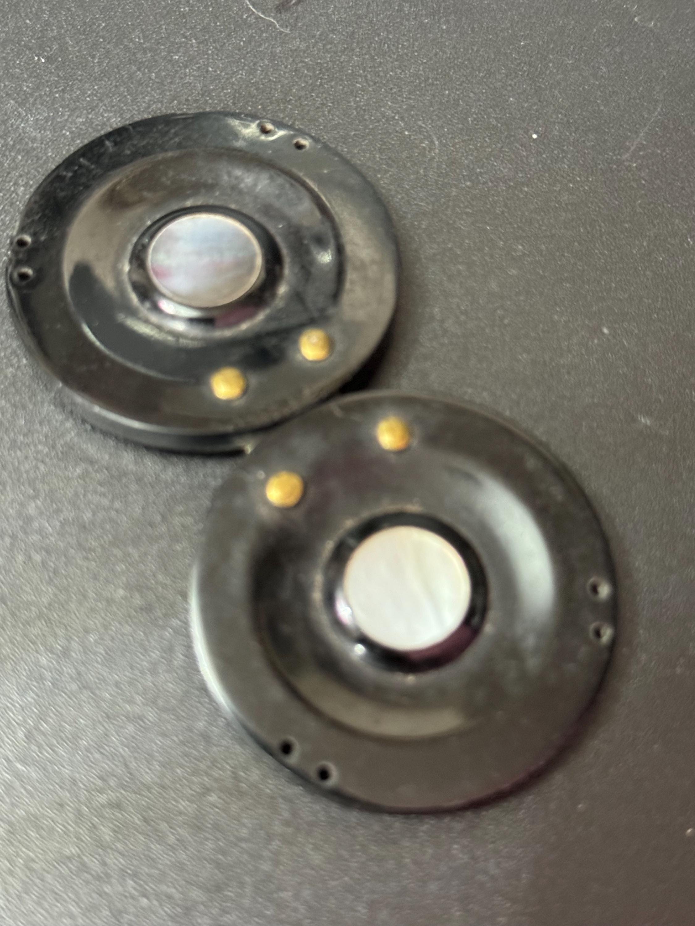 Antique Art Deco Bakelite Belt Buckle: Tortoiseshell green Brown MOP