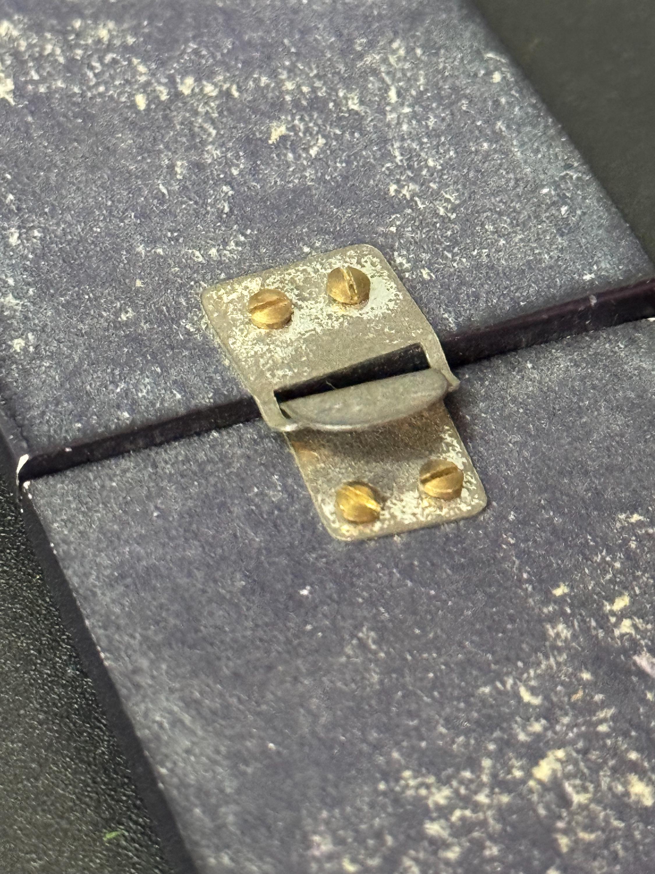 Art Deco Dark Blue Bakelite Belt Buckle: 2-Part Plastic Clasp