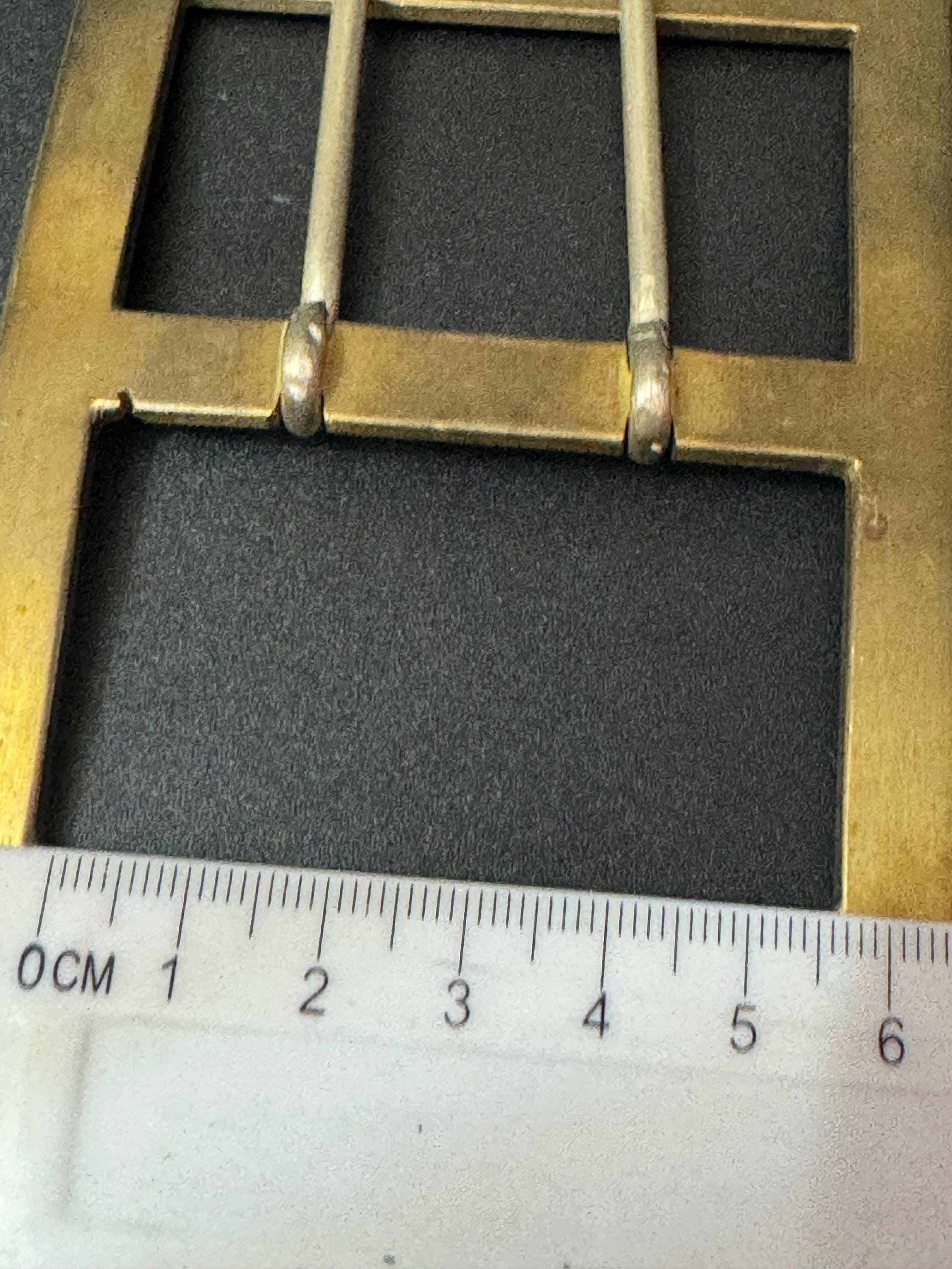 Oversized Antique Vintage gold Tone brass rectangular Belt Buckle Belt Haberdashery