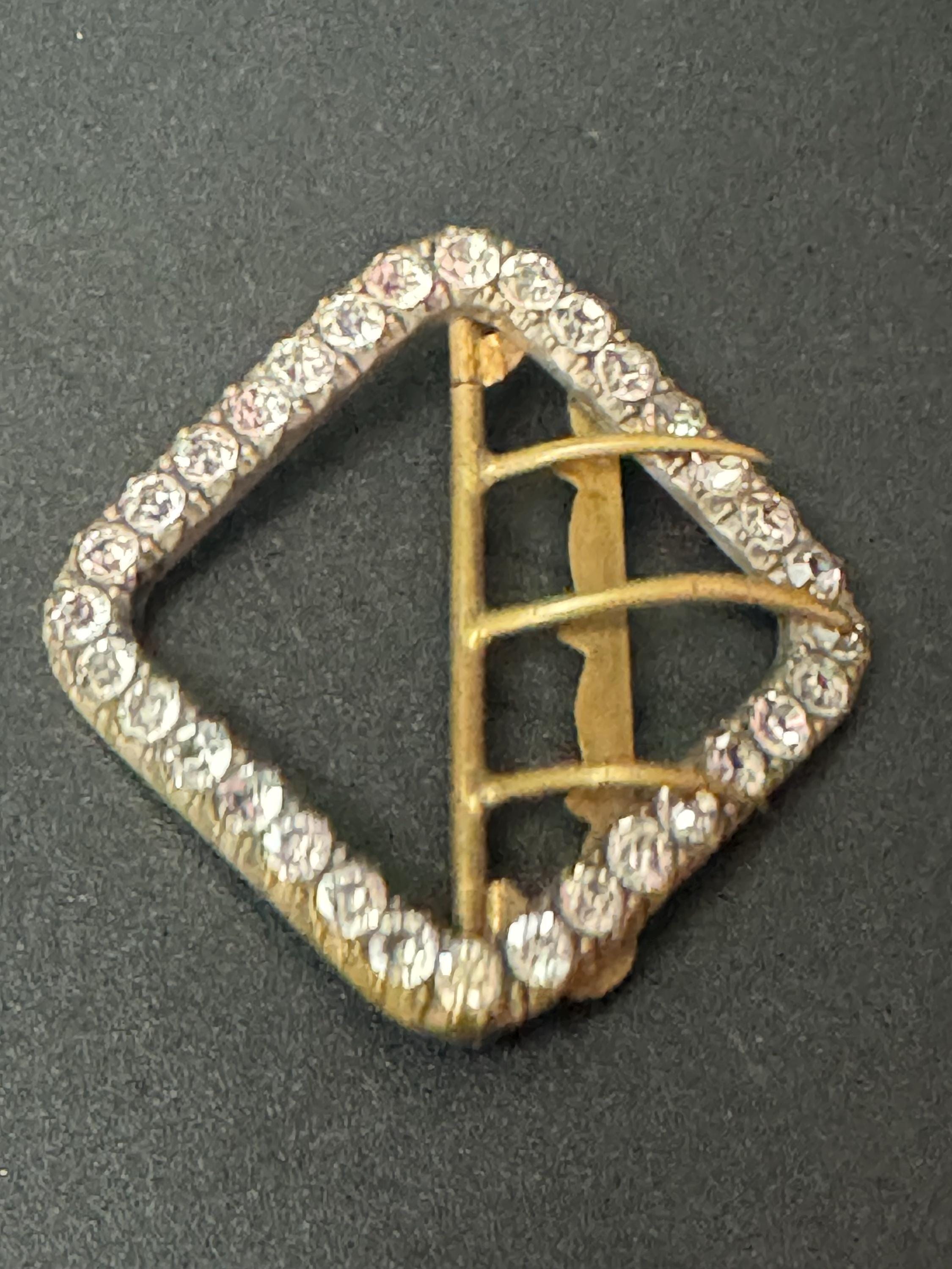 3 prong antique diamanté Belt Buckle Haberdashery