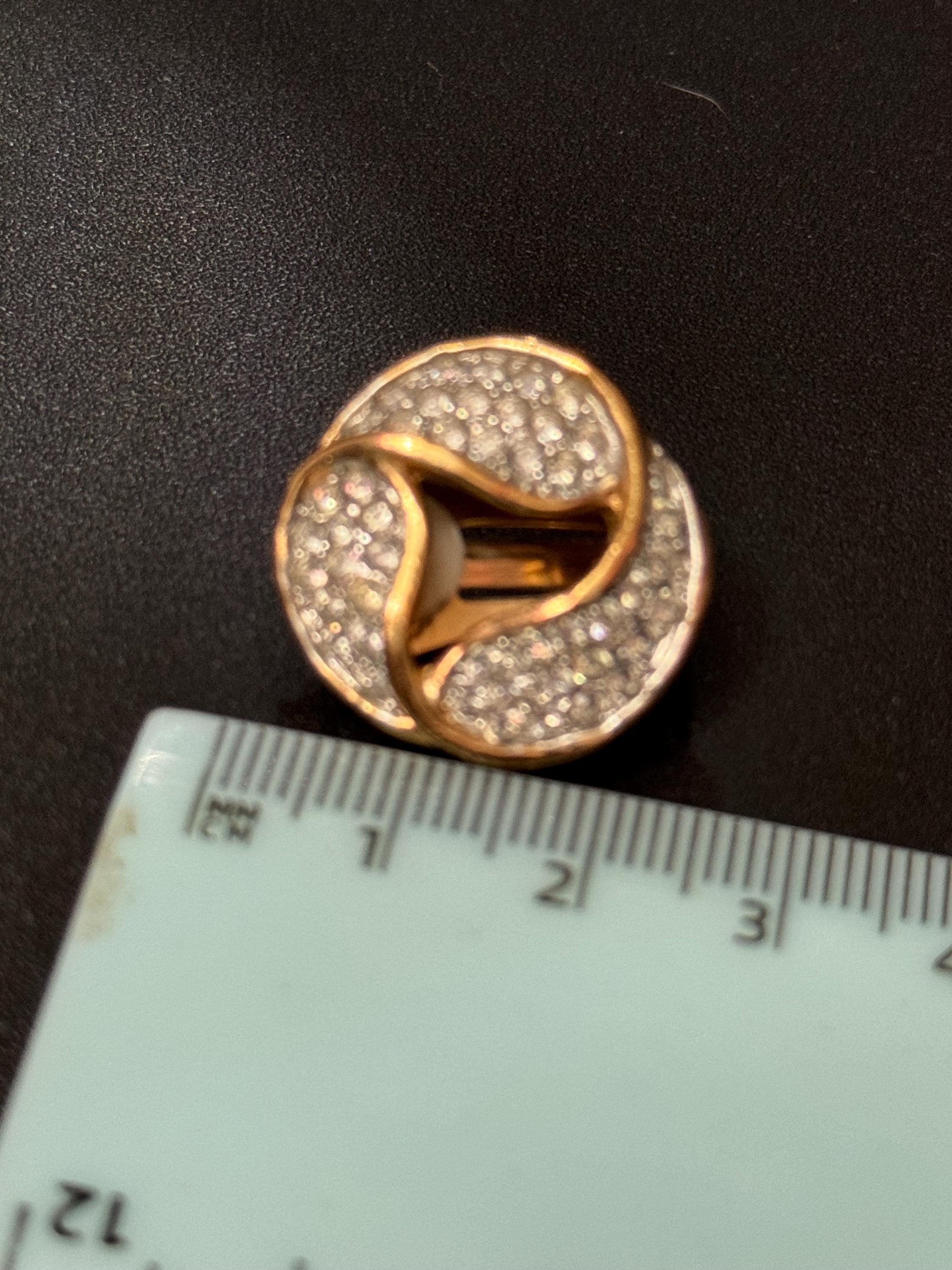 Clear Diamanté paste gold tone round Clip On Earrings