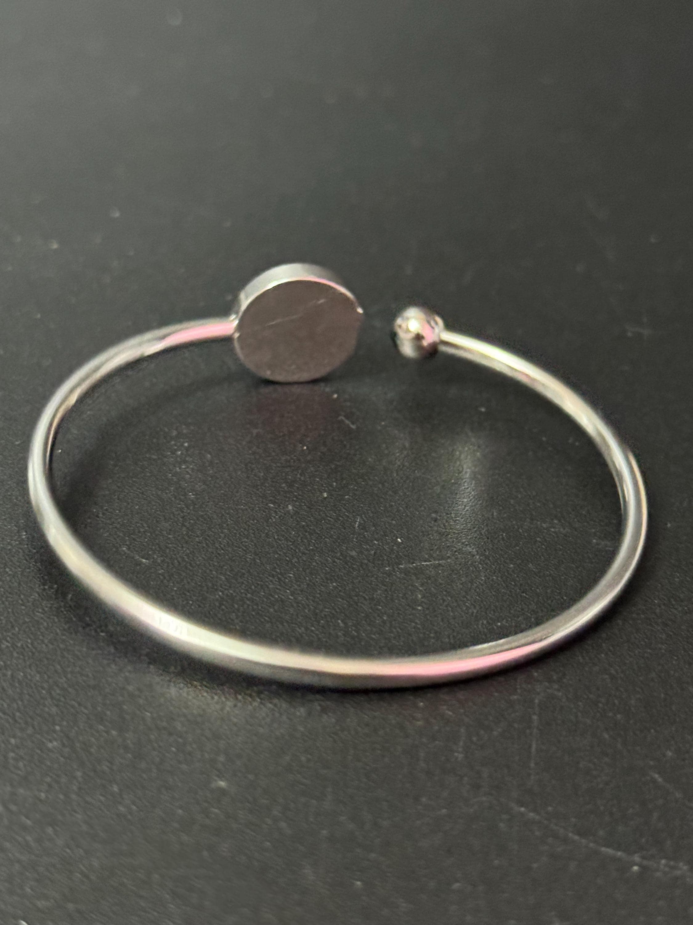 Leopard print stainless steel glass 12mm cabochon bangle bracelet