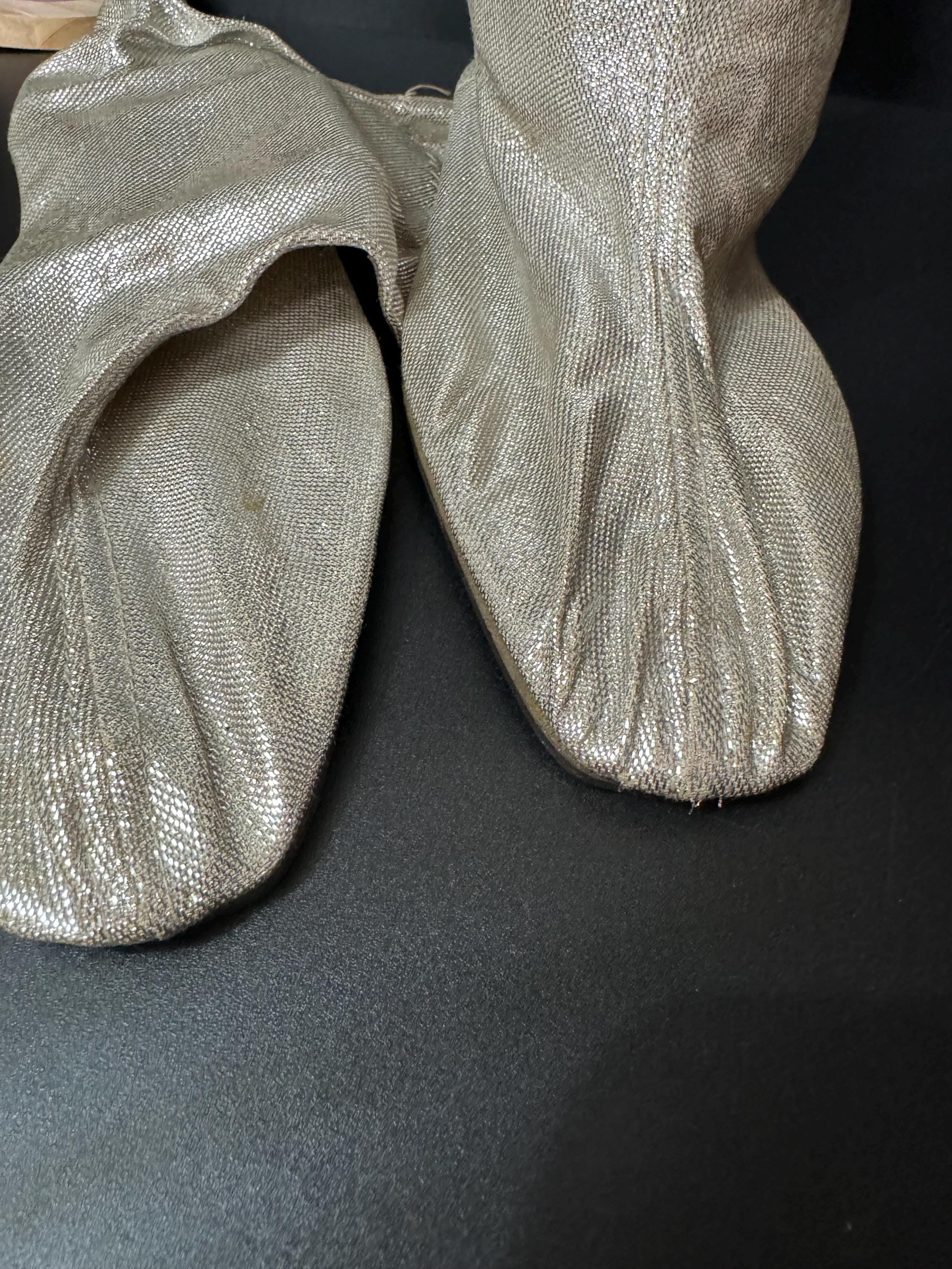 USA size 8-9 champagne gold lurex disco booties shoes by Bertyn New York uk narrow 7.5