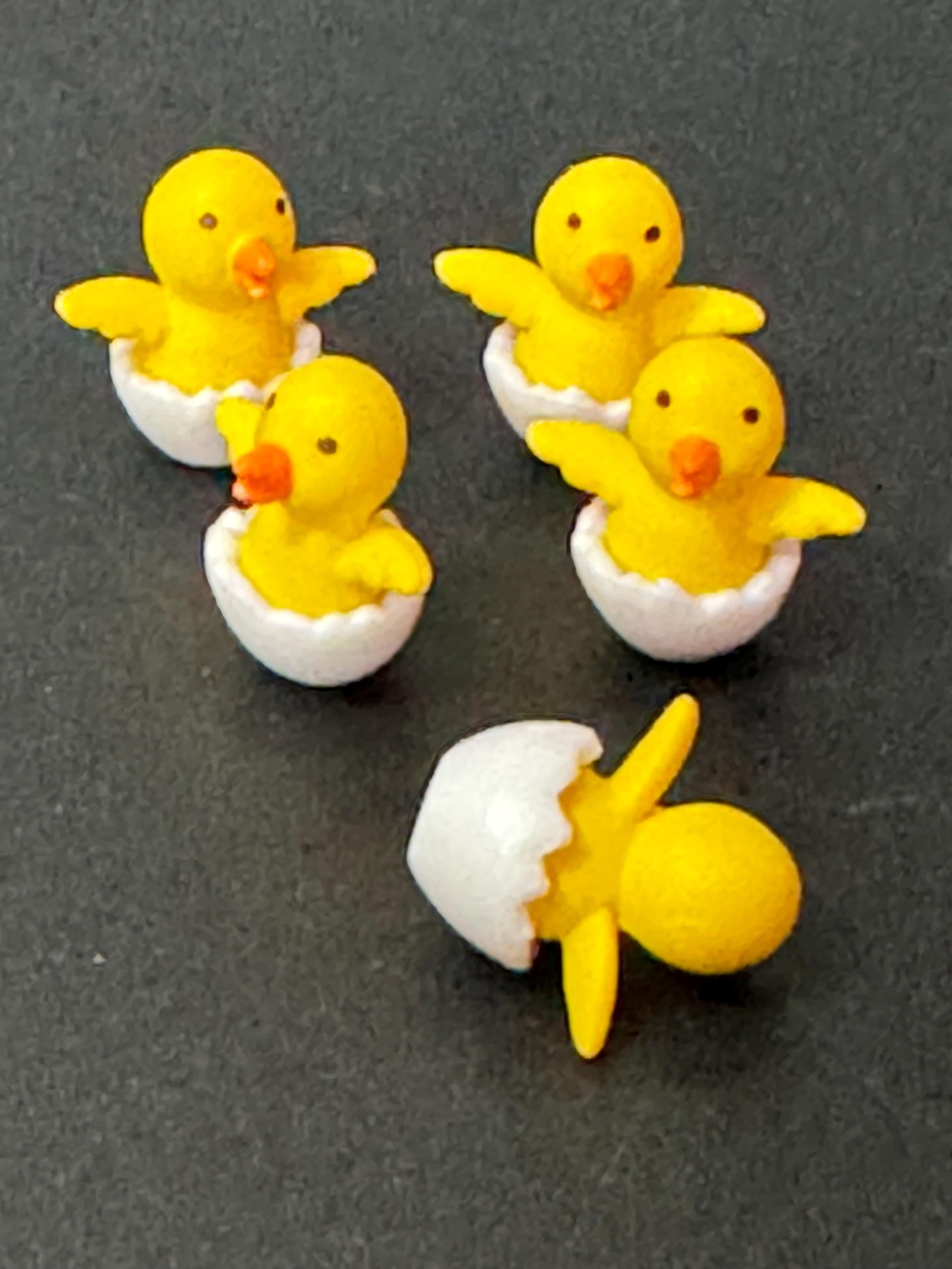 5 x miniature hatching duckling ducks cake toppers fairy garden farmyard dollshouse decorations