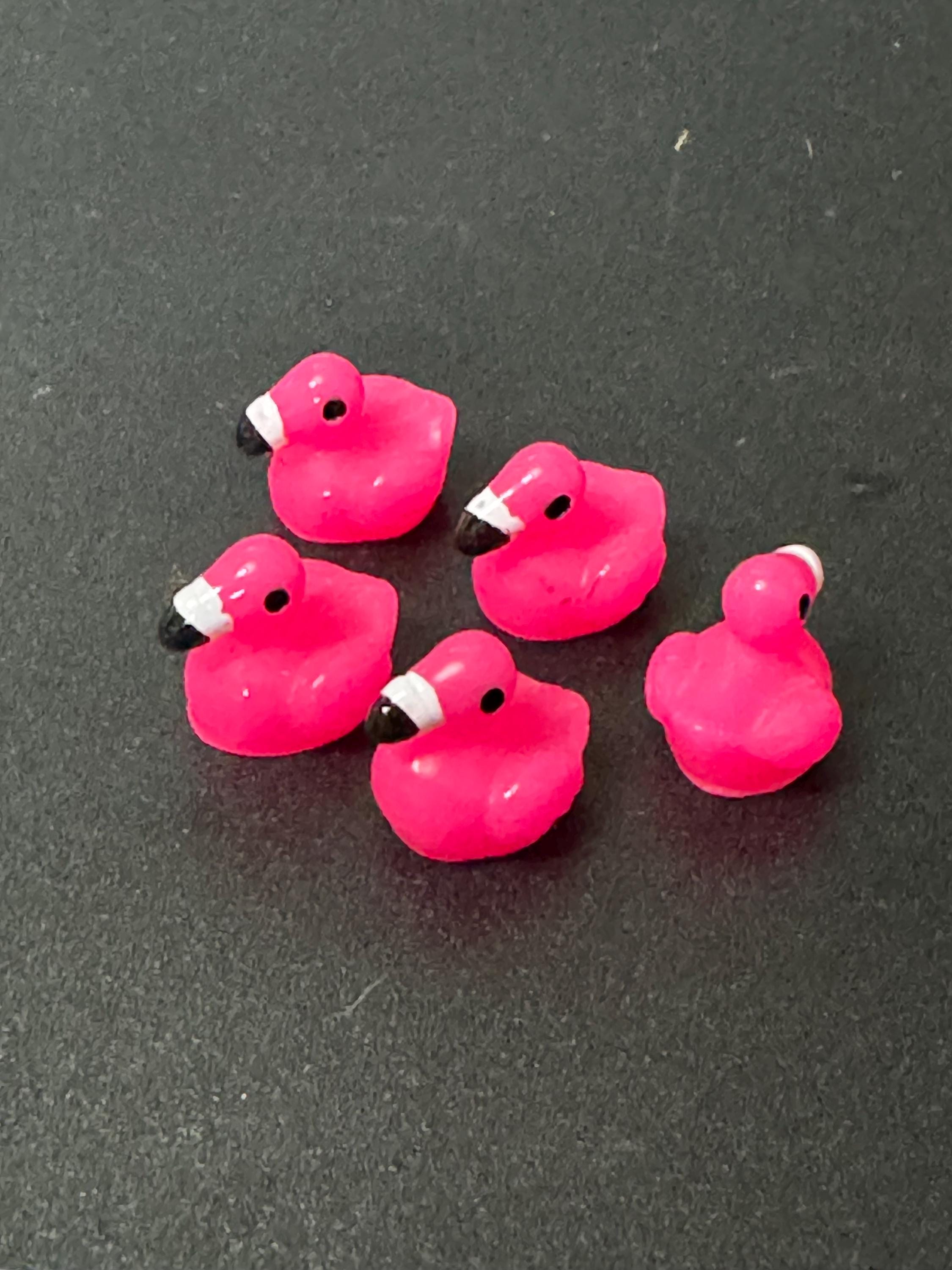 5 Miniature Pink Flamingo Cake Toppers: Tiny Dollhouse Figures