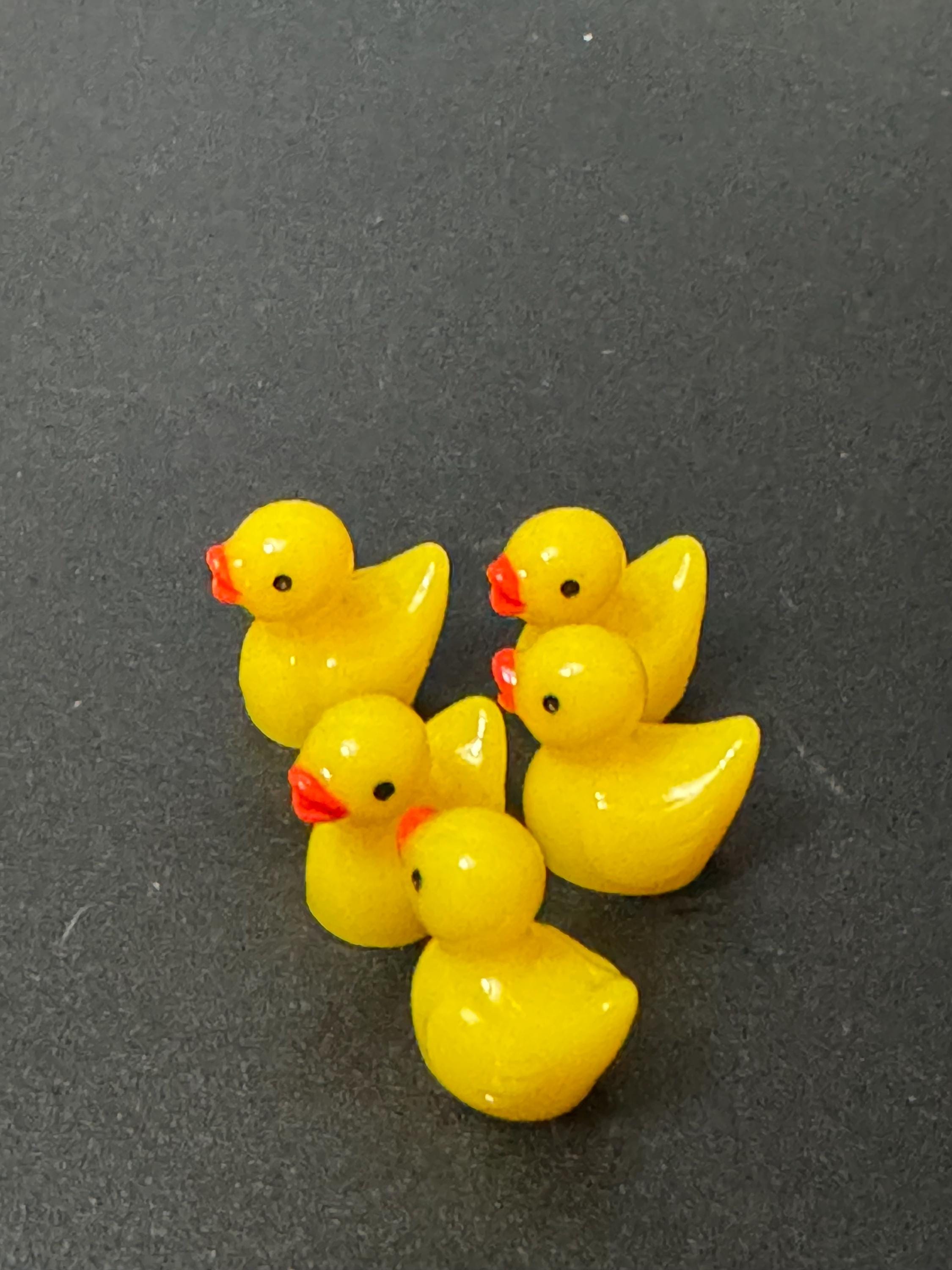 5 x miniature ducks cake toppers fairy garden farmyard dollshouse decorations