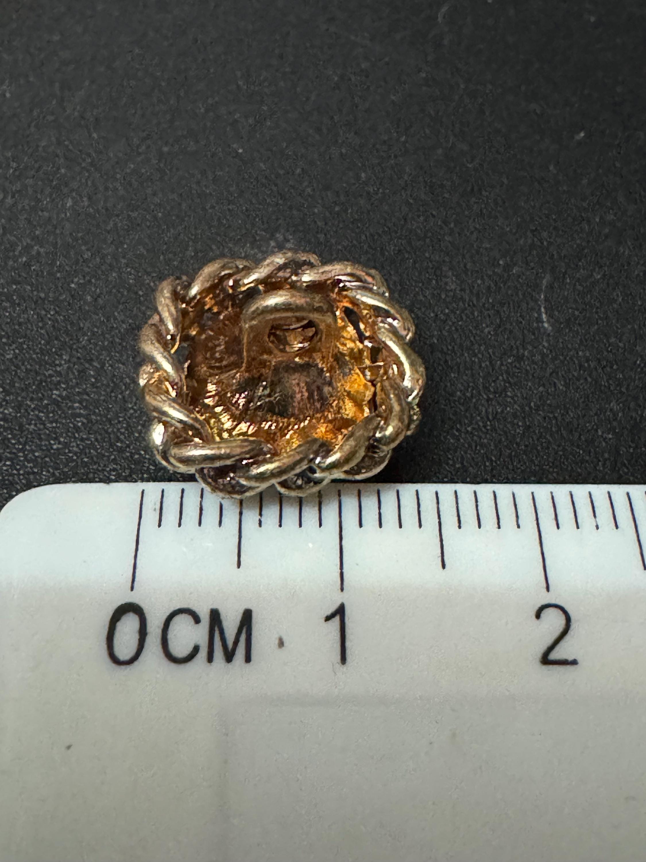 Copper Gold Diamanté Buttons: Square Crystal Shank - 14mm, Set of 5