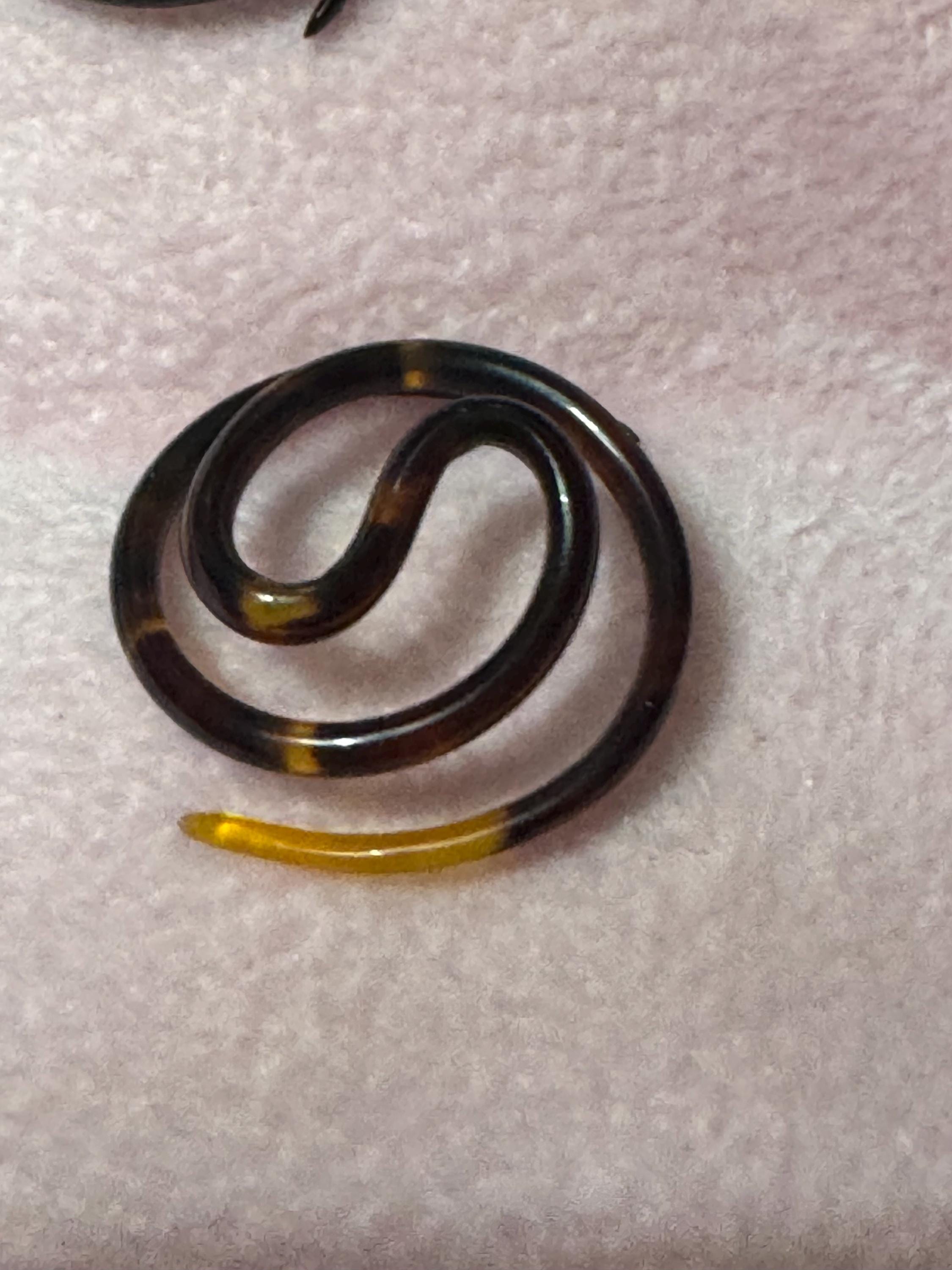 Antique 2.5cm hair screws Faux Tortoiseshell French art deco plastic hair twists