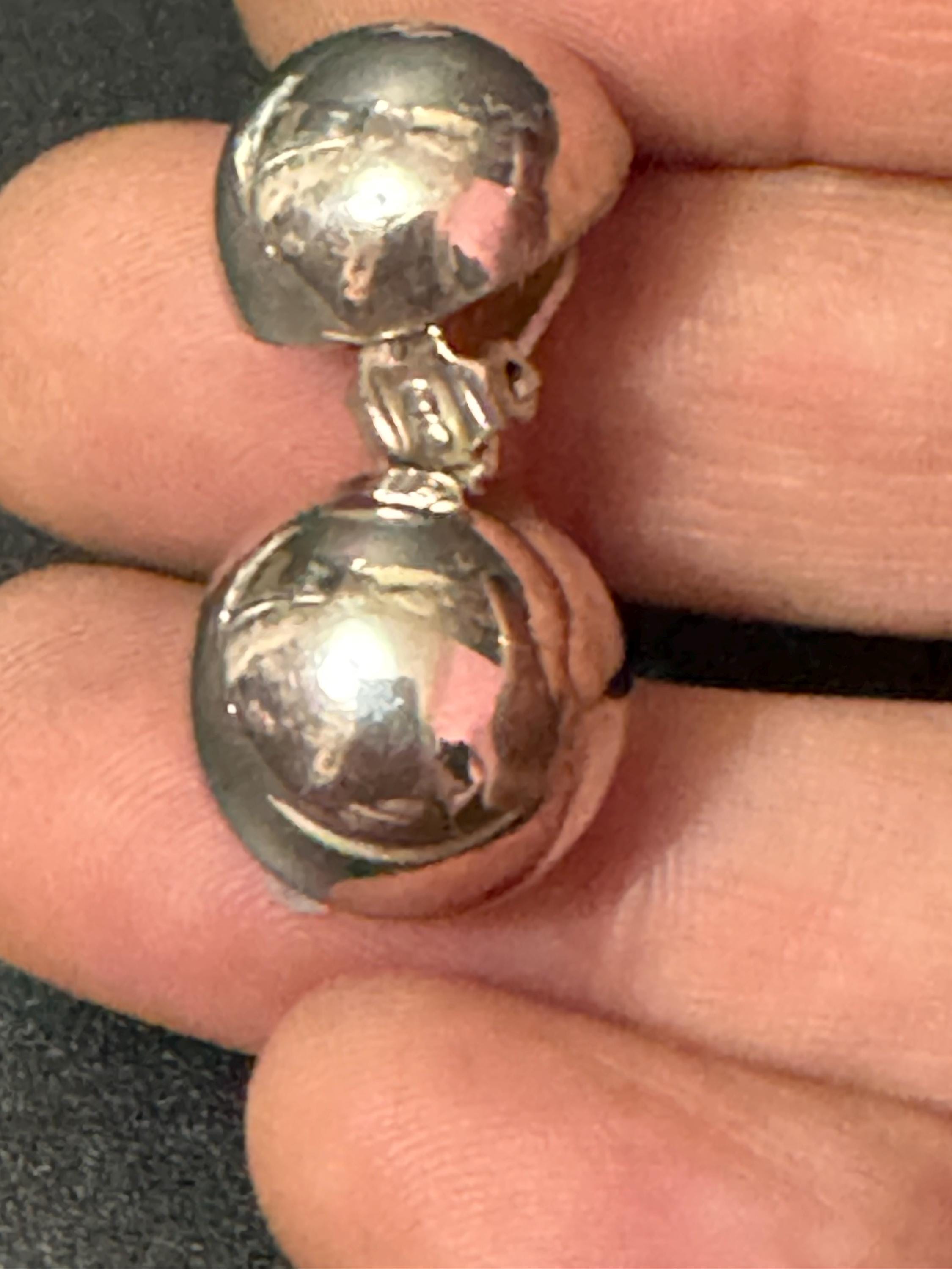 Small Vintage 925 domed sterling silver clip on earrings 1.5cm