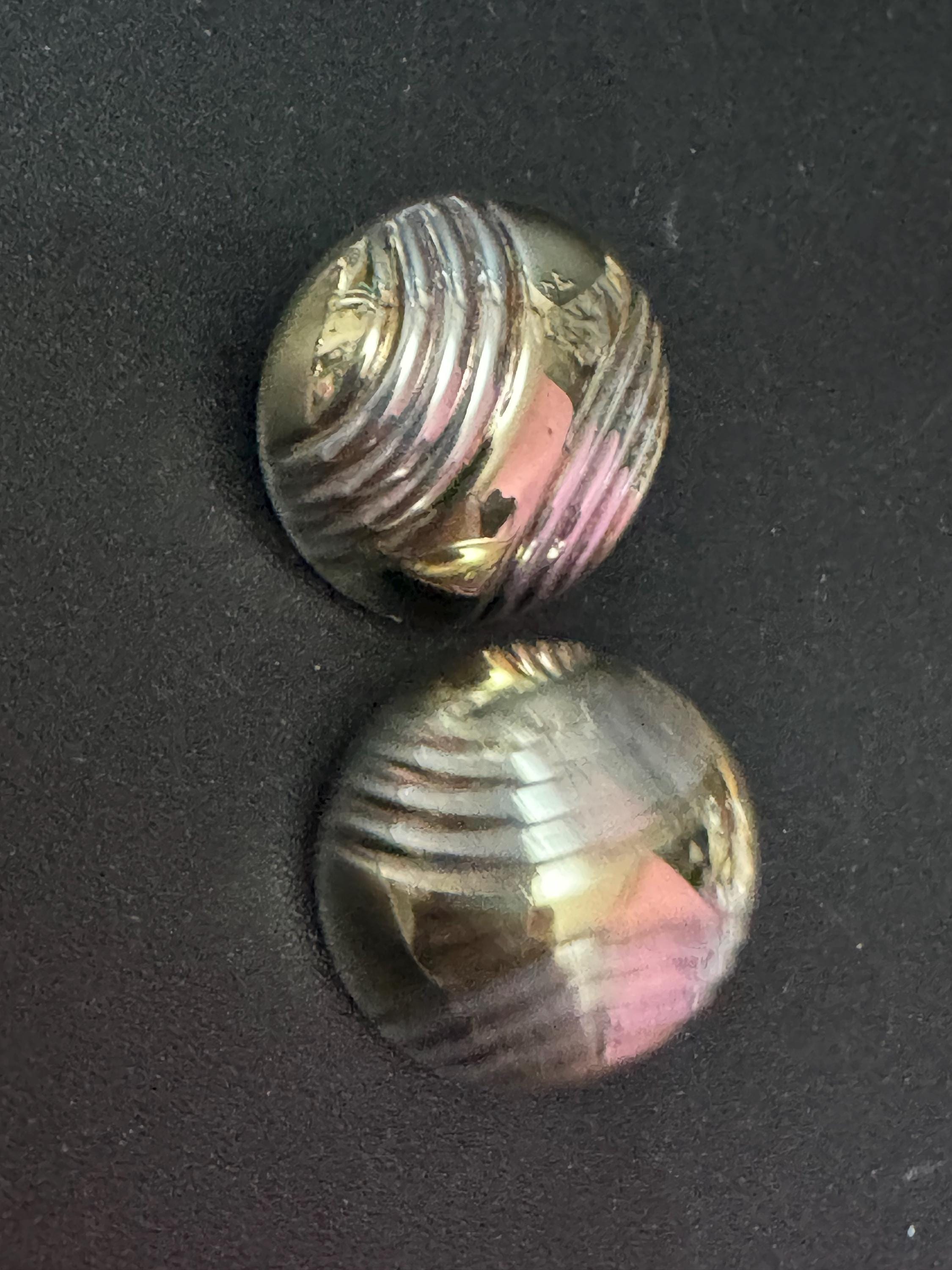 Vintage 925 modernist textured sterling silver clip on earrings 2.5 hollow