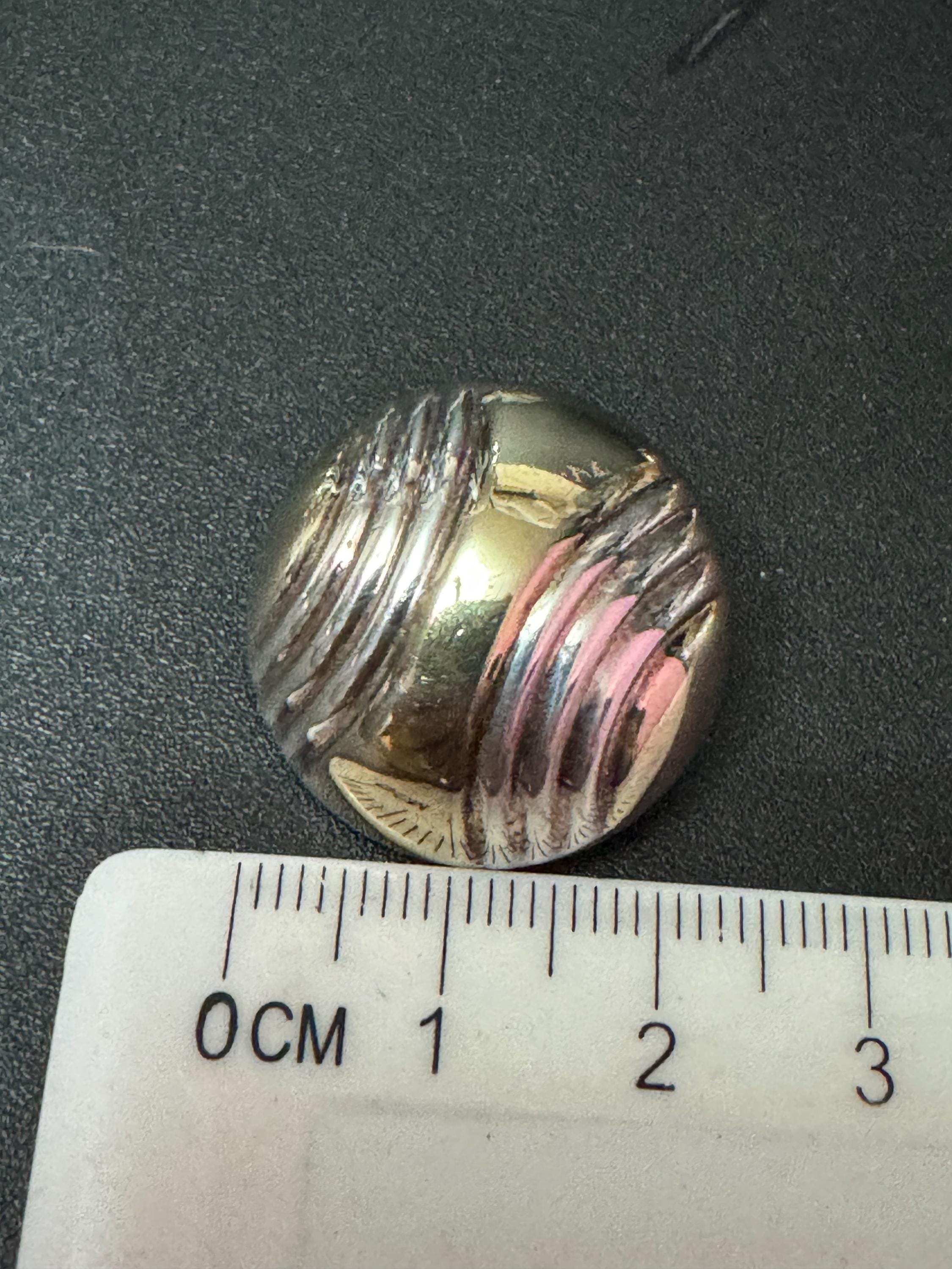 Vintage 925 modernist textured sterling silver clip on earrings 2.5 hollow