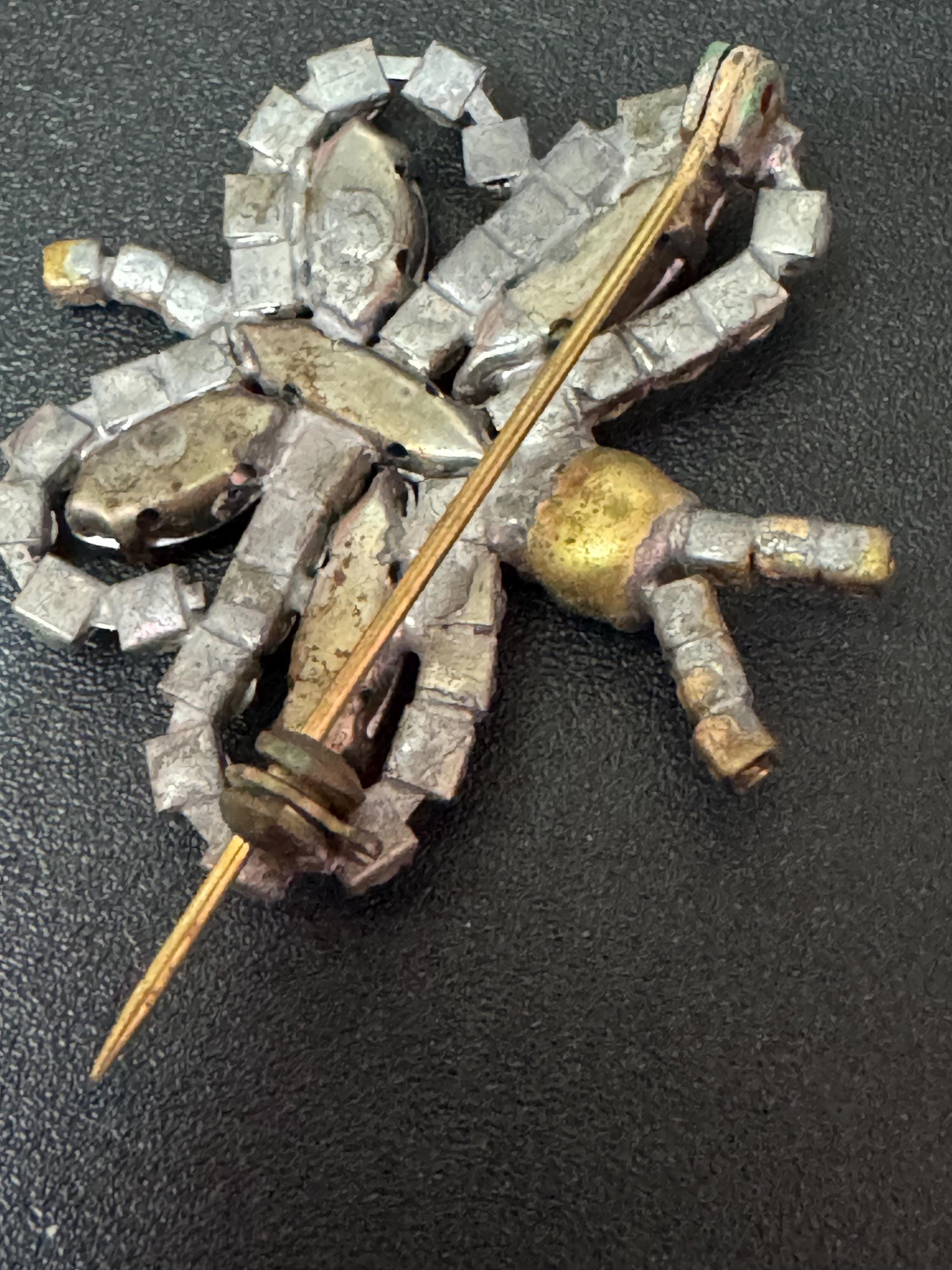 Vintage Czech Rhinestone Butterfly Brooch: Lilac & Clear Glass