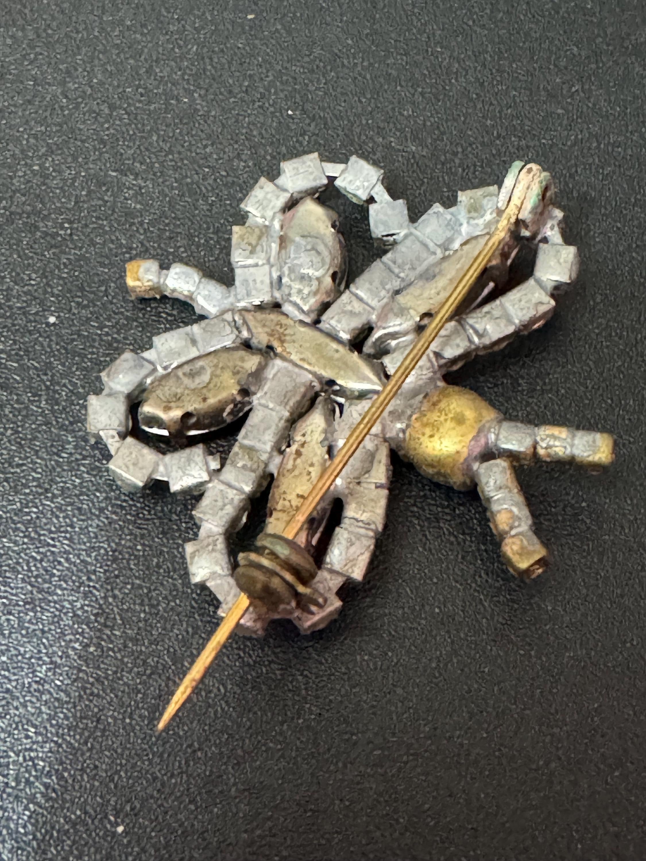 Vintage Czech Rhinestone Butterfly Brooch: Lilac & Clear Glass