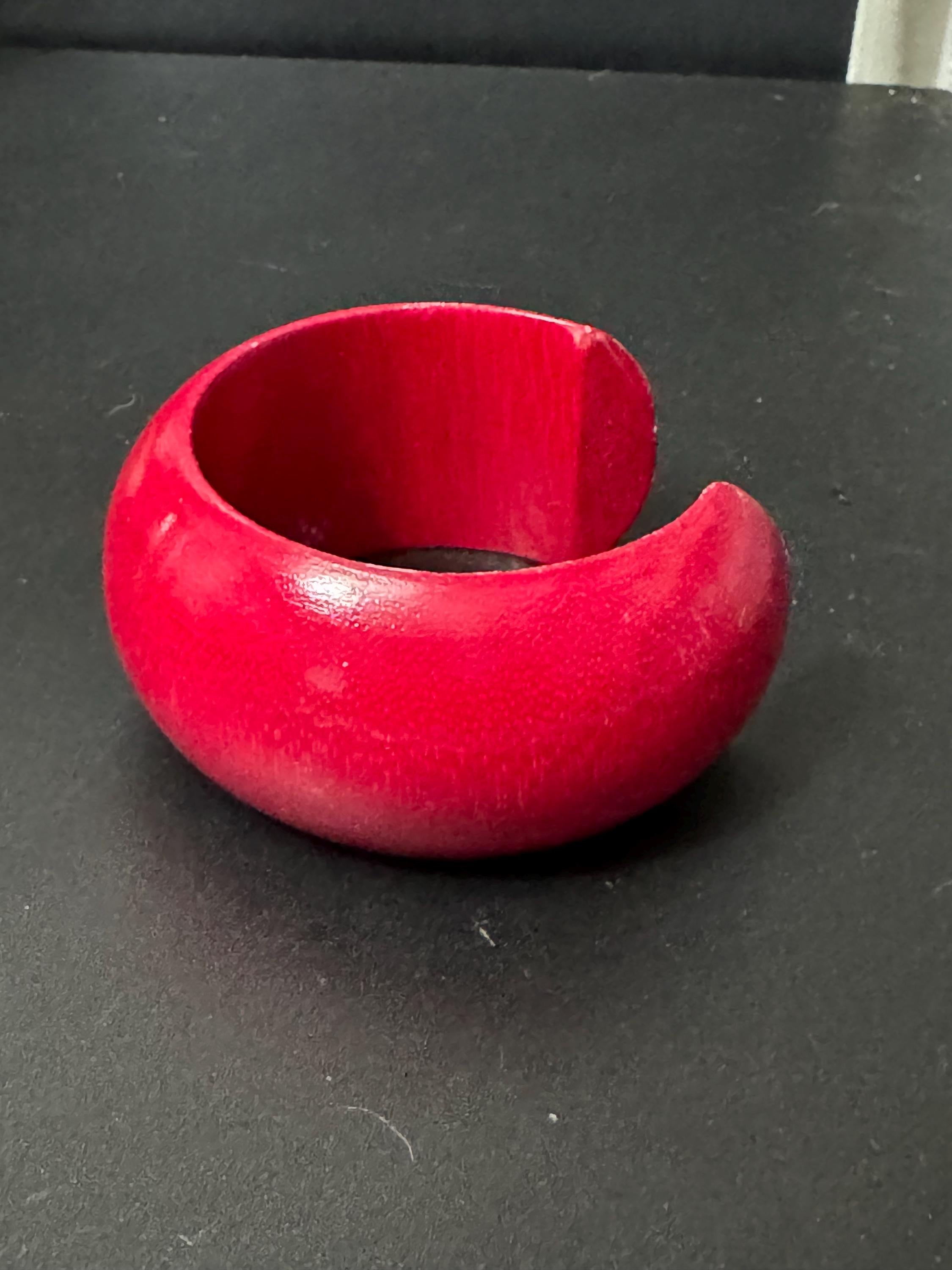 Retro Coloured Wooden Bangle Bracelet: 4cm Open Cuff