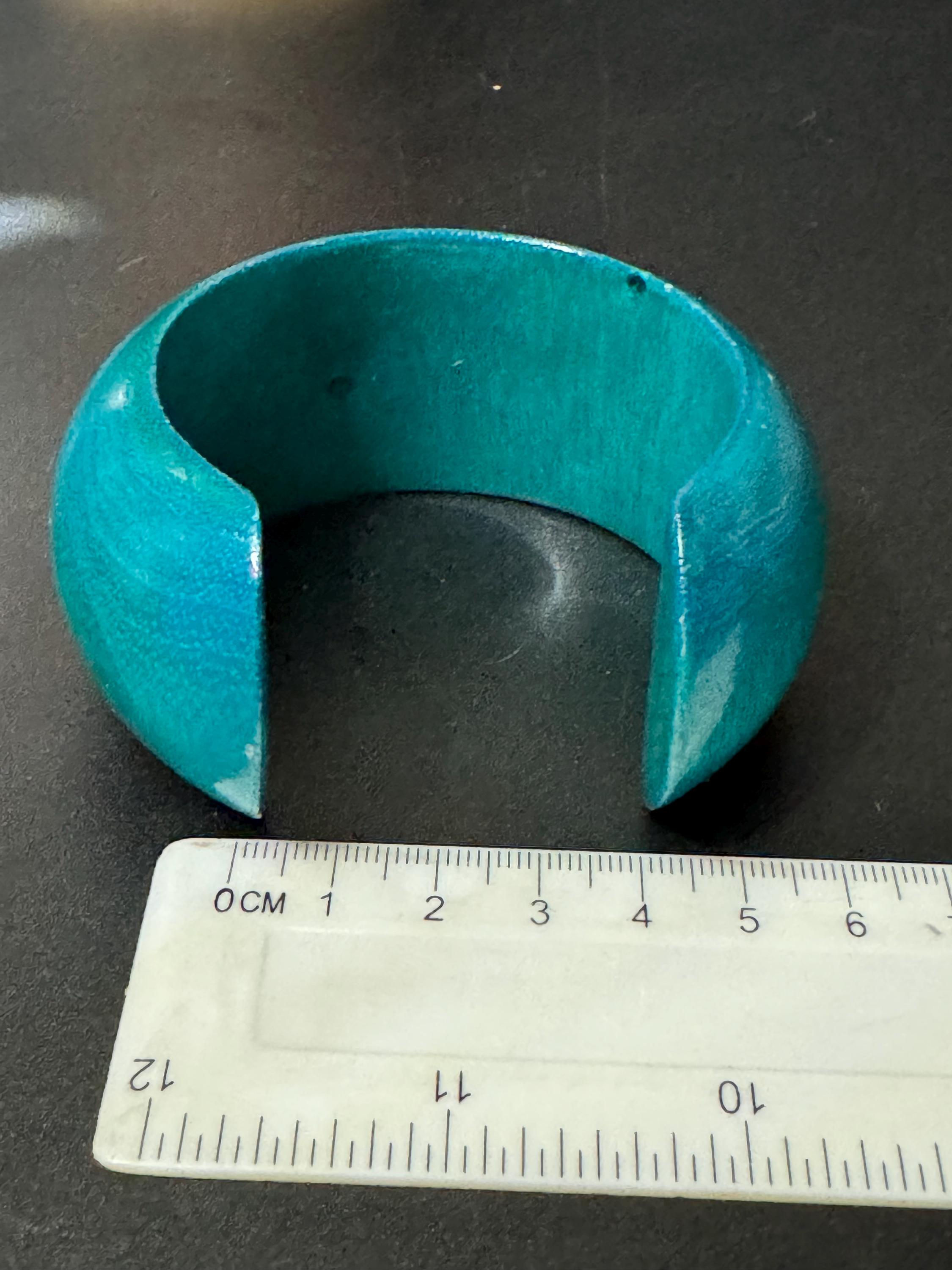 Retro Coloured Wooden Bangle Bracelet: 4cm Open Cuff