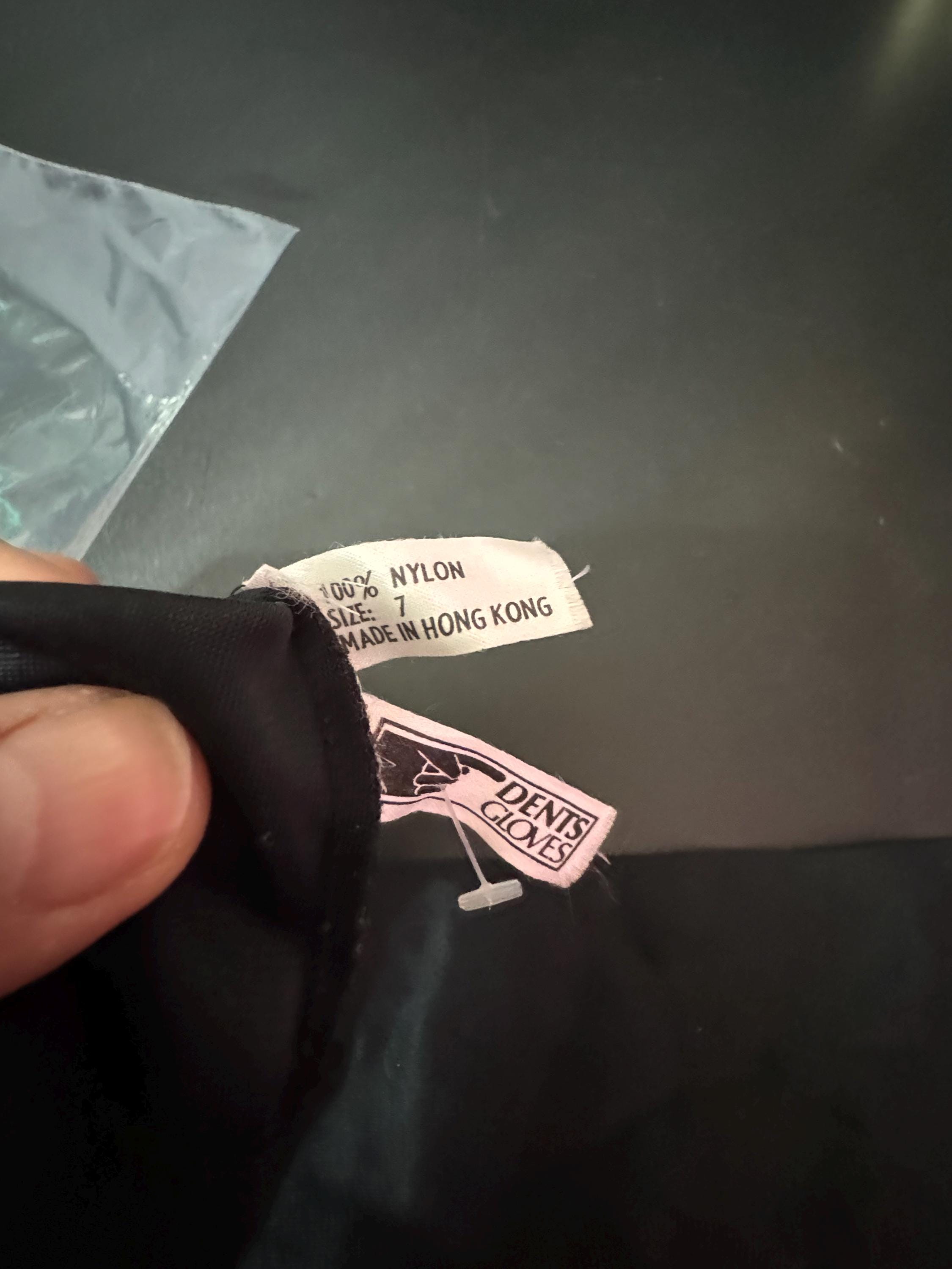 Size 7 Dents Art Deco Black Elbow Length Evening Gloves