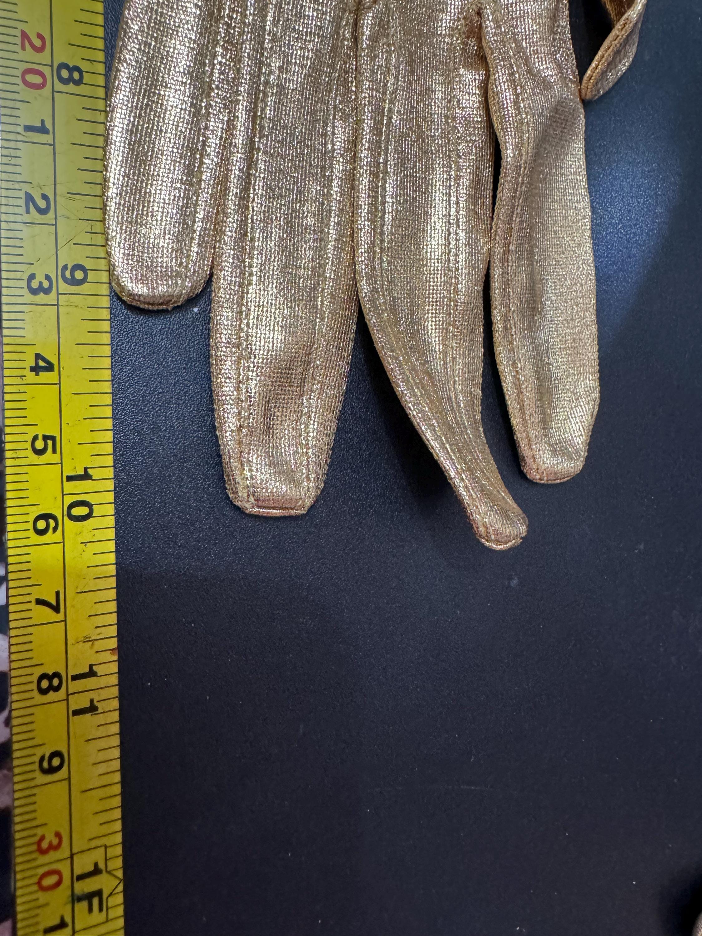 Dents size small 6.5 bright gold metallic short length Day Formal evening Gloves 26cm