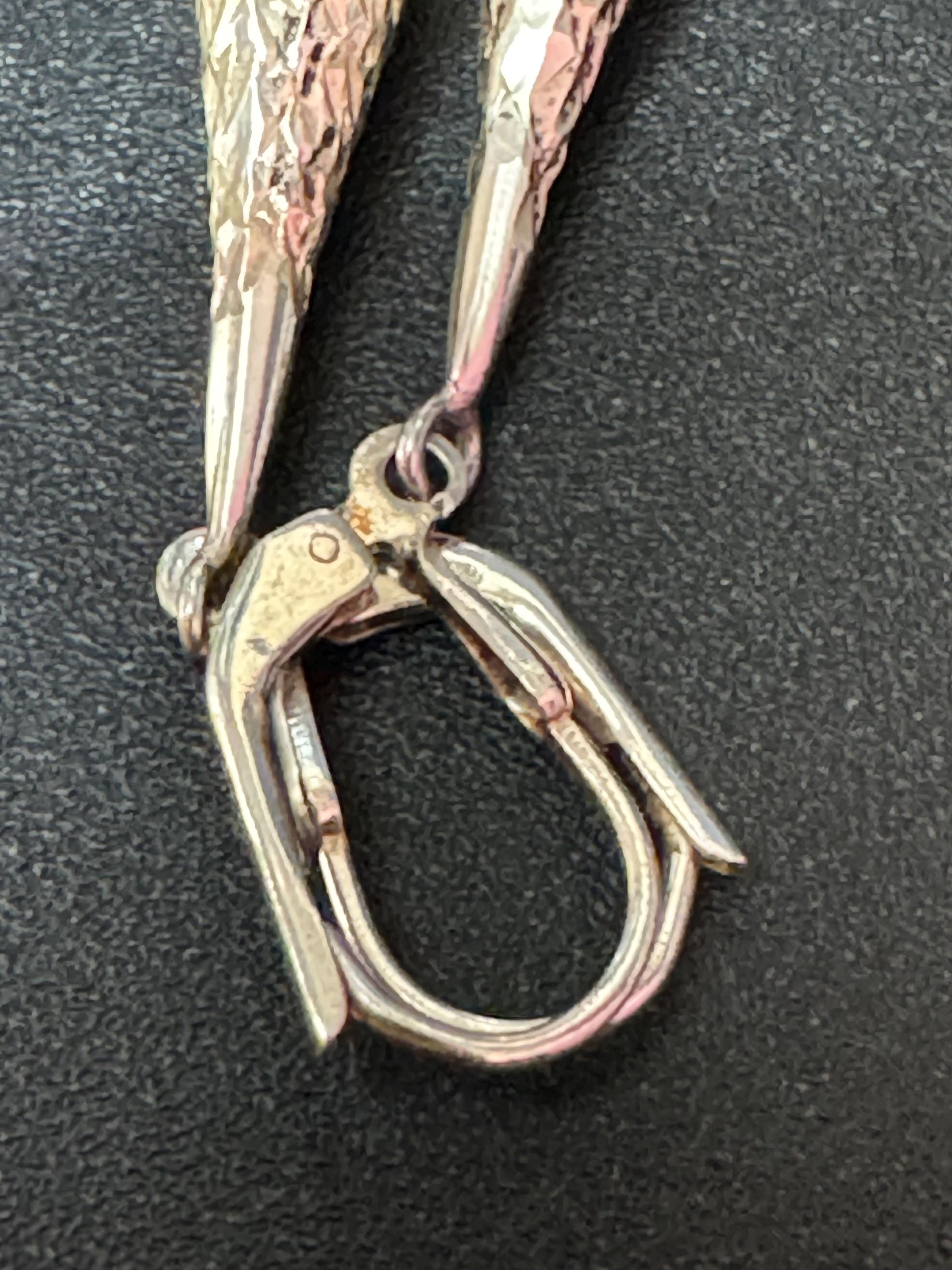 Textured Sterling Silver Teardrop Dangle Earrings