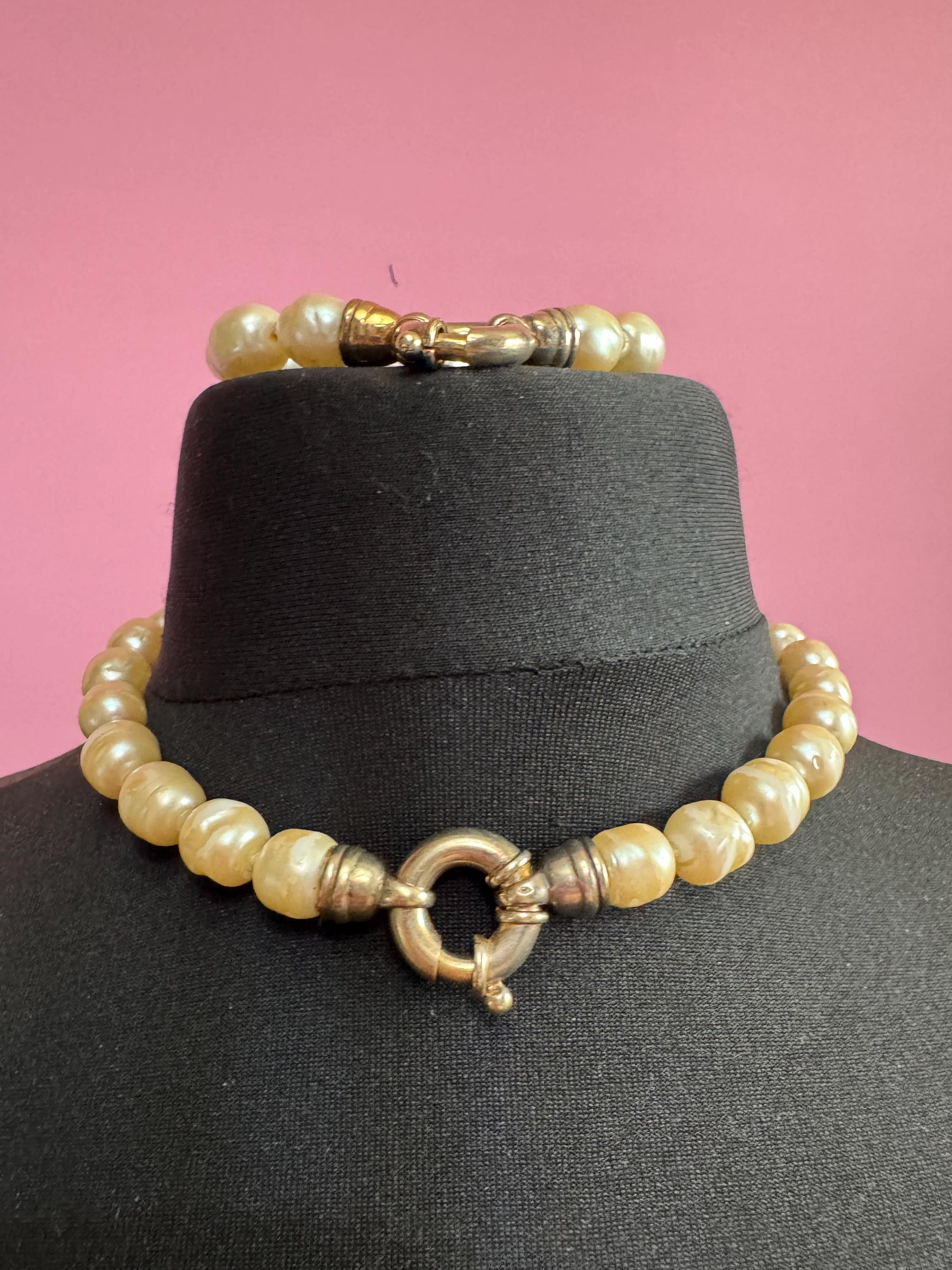 Y2K Faux Pearl Beaded Necklace and Bracelet Set