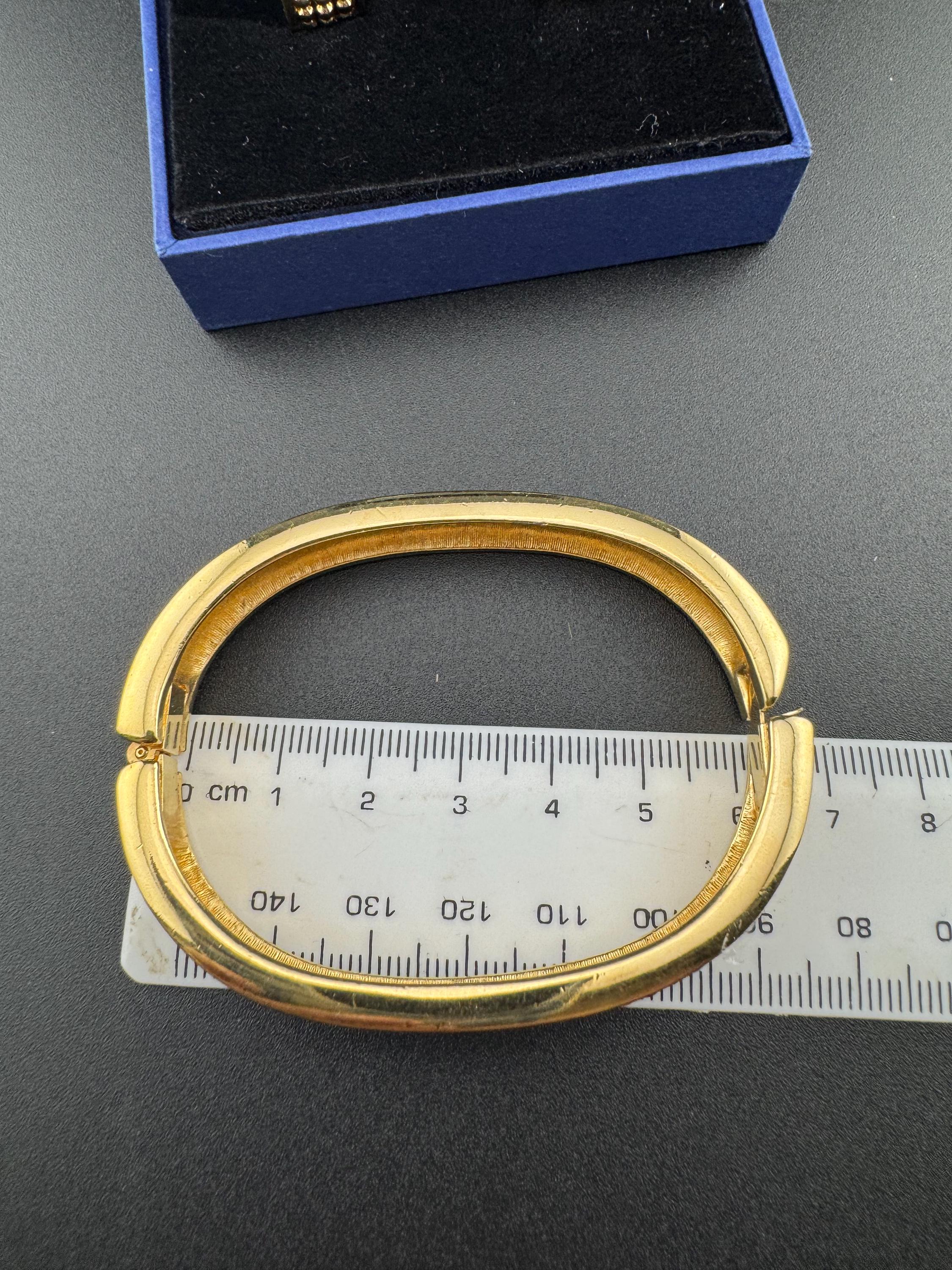 Swarovski Gold Plated Clamper Bangle and Hoop Earrings Set