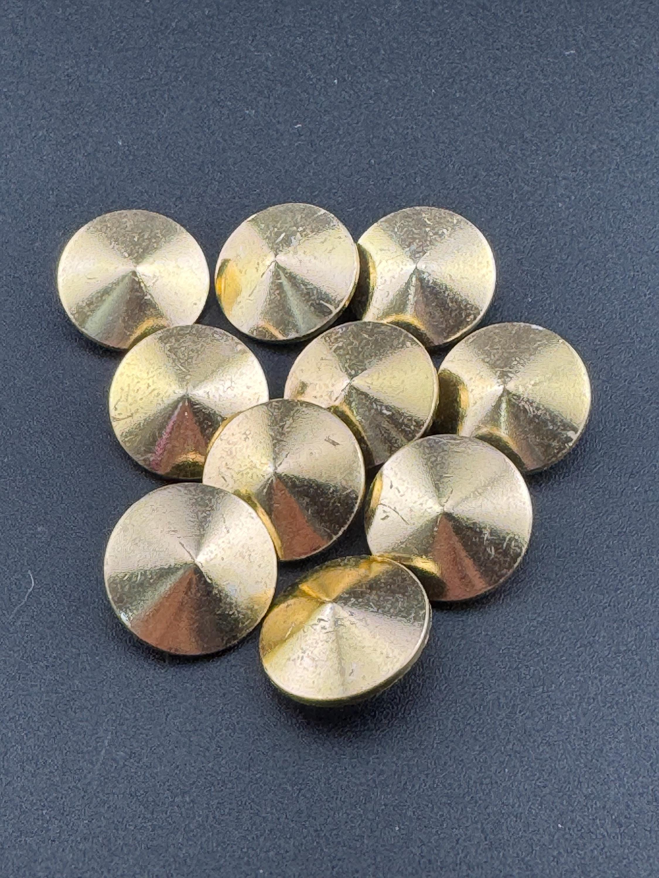 Vintage Gold Tone Conical Buttons: 18mm Sewing Supplies (Pack of 10)