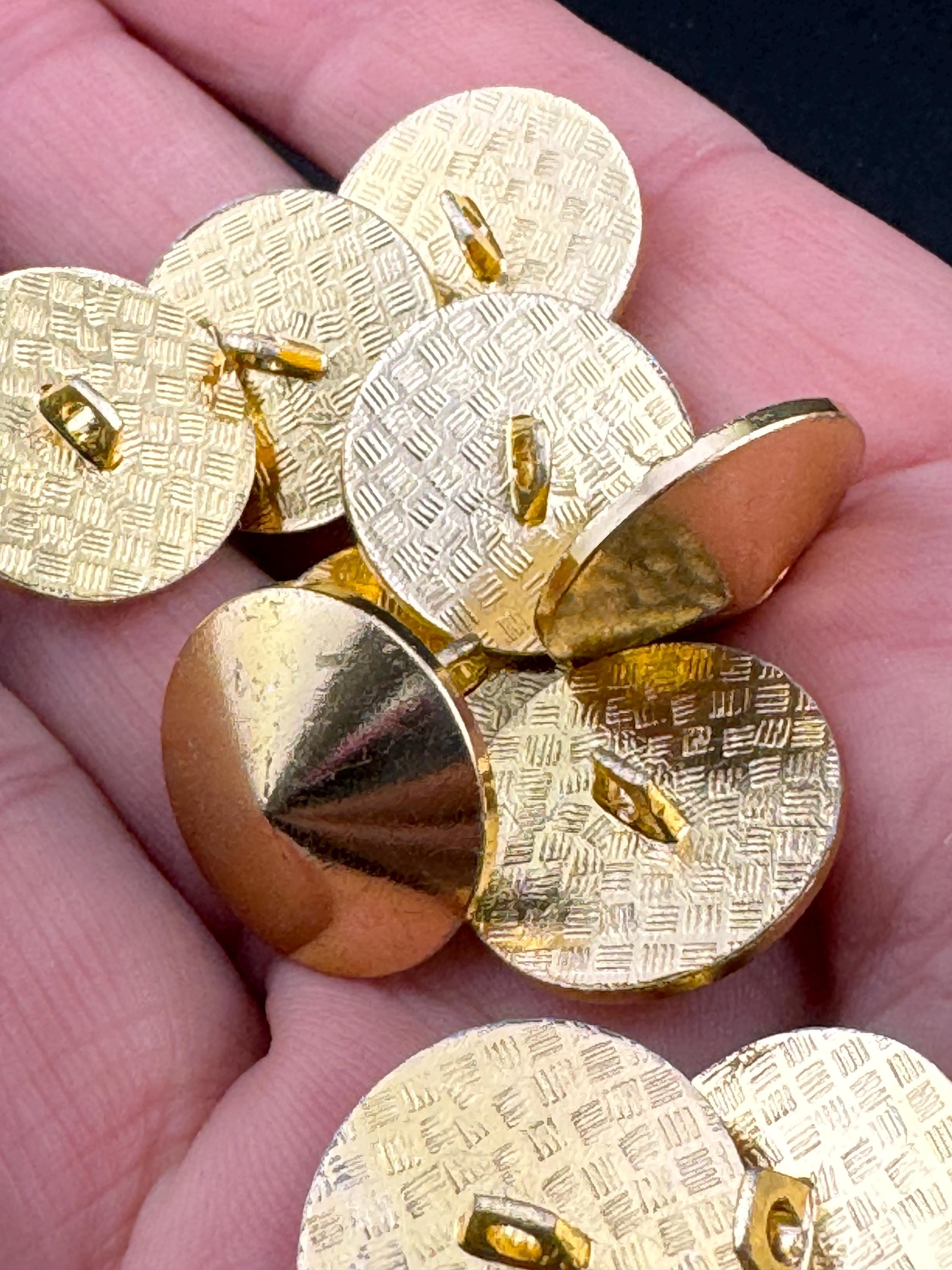 Vintage Gold Tone Conical Buttons: 18mm Sewing Supplies (Pack of 10)