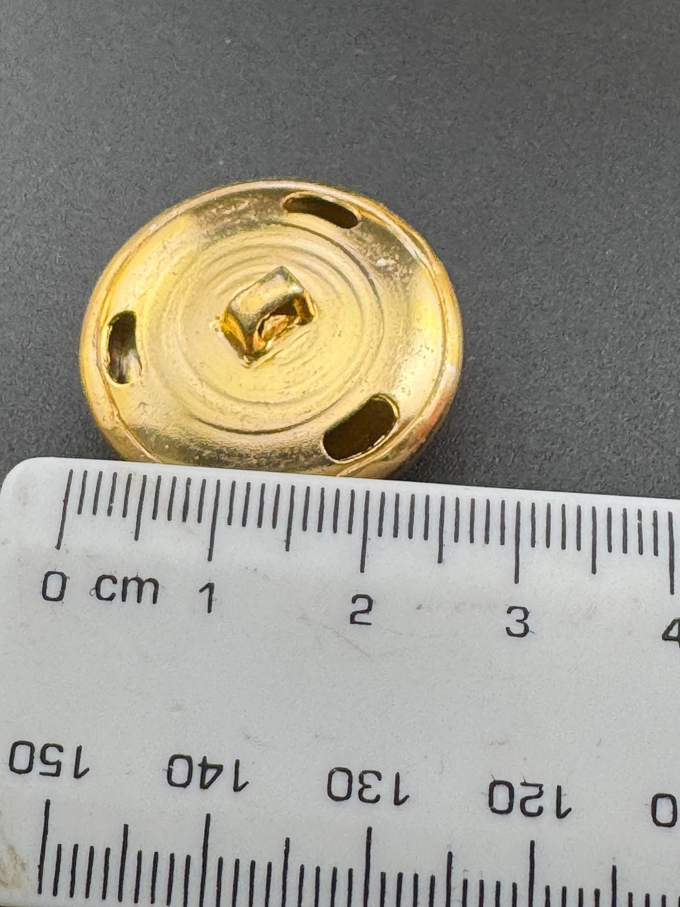 Vintage Gold Tone Domed Buttons: Brass Metal Sewing Buttons (30mm, Pack of 6)