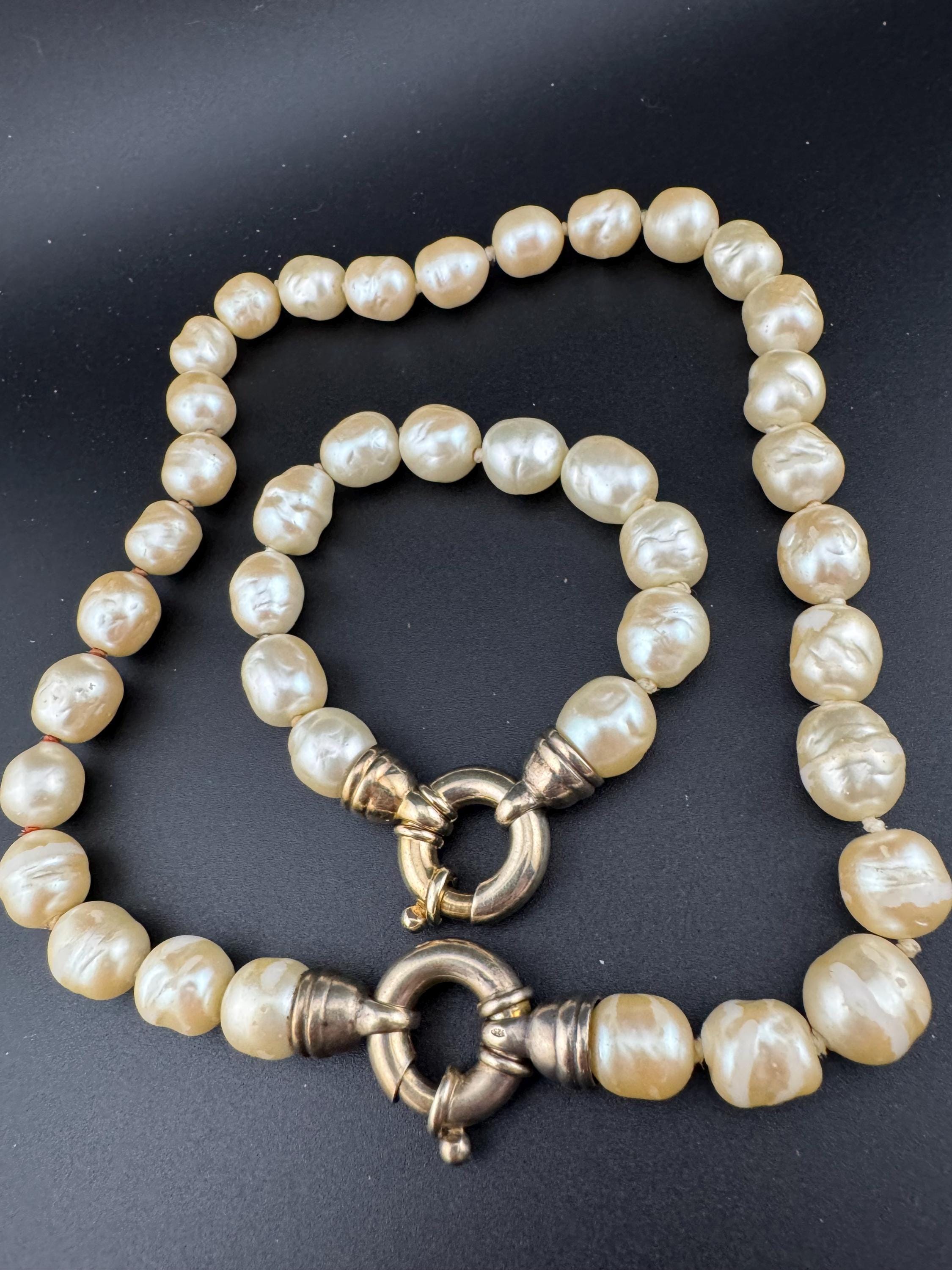 Y2K Faux Pearl Beaded Necklace and Bracelet Set