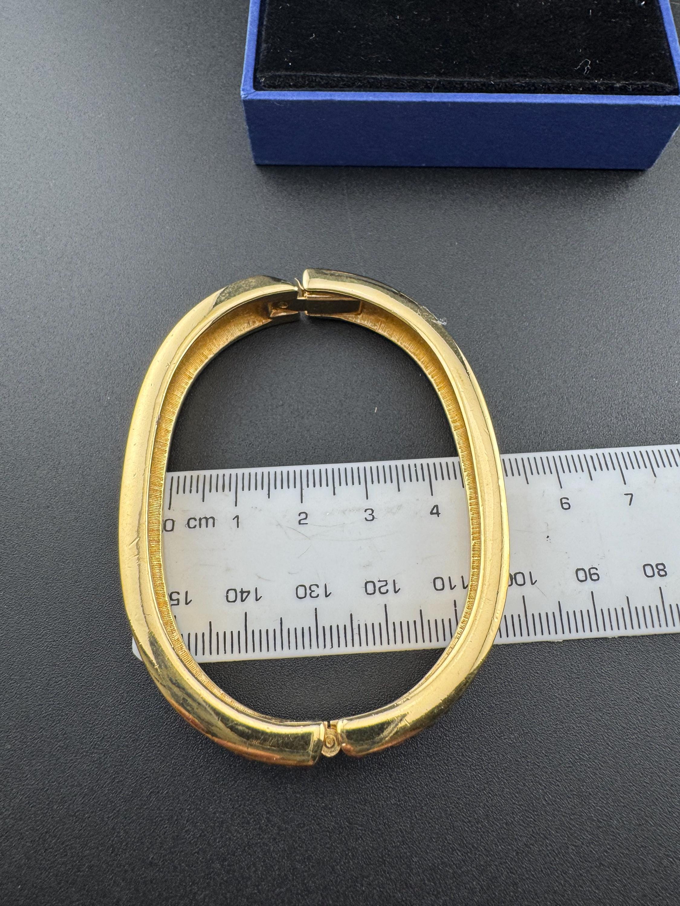 Swarovski Gold Plated Clamper Bangle and Hoop Earrings Set