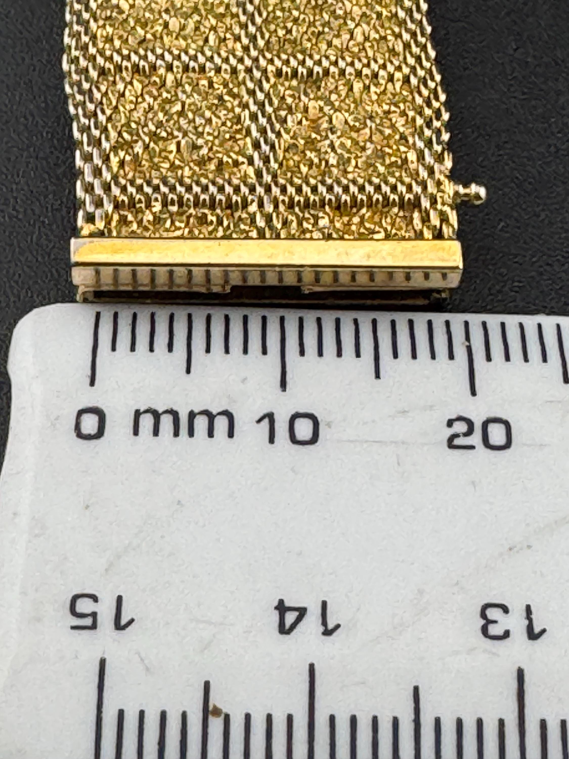 Henkel & Grosse gold plated Designer wide link cuff articulated bracelet Modernist 1966 vintage condition