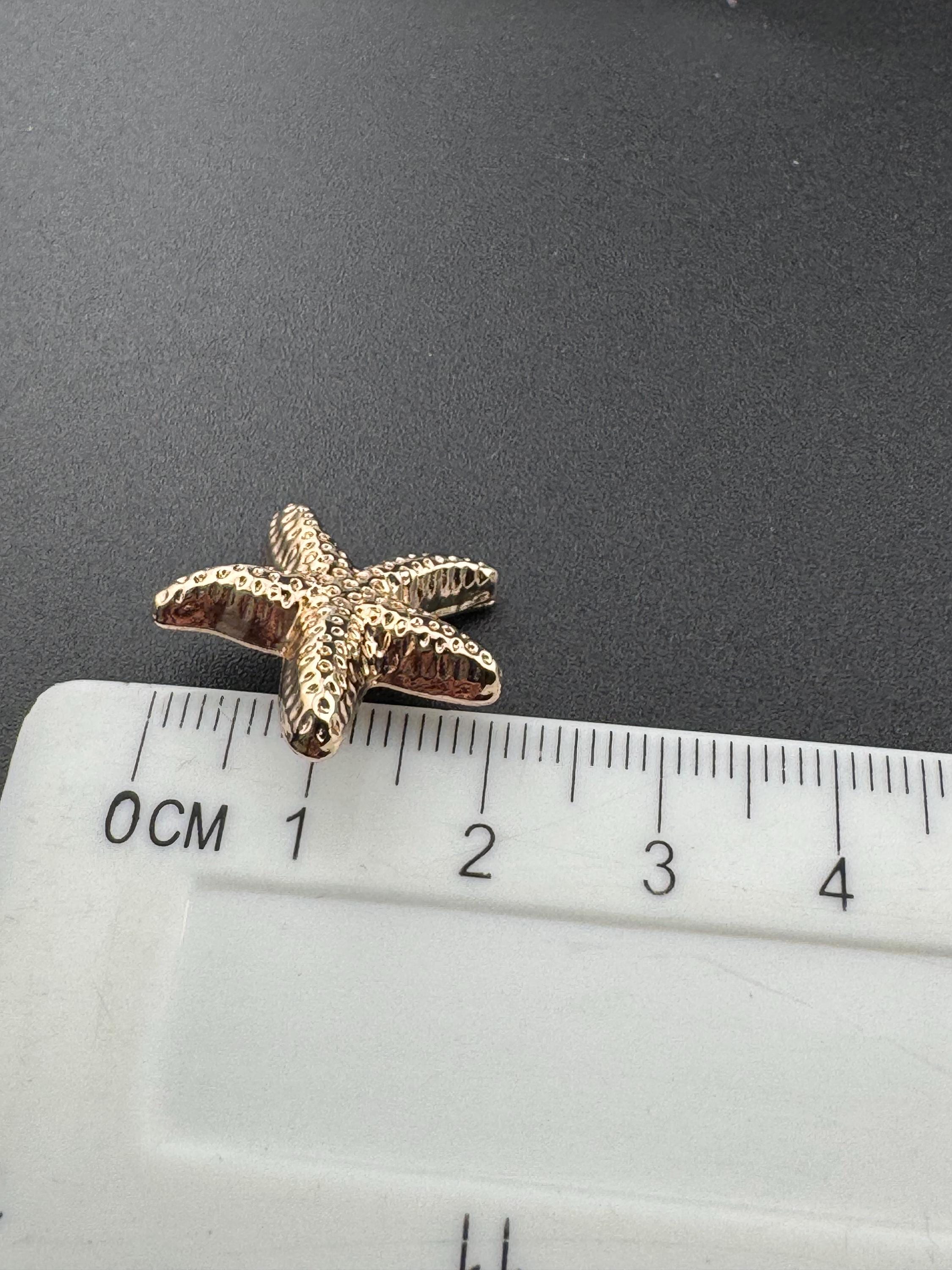 Pack of 5 20mm starfish buttons with metal shank nautical, warm gold tone