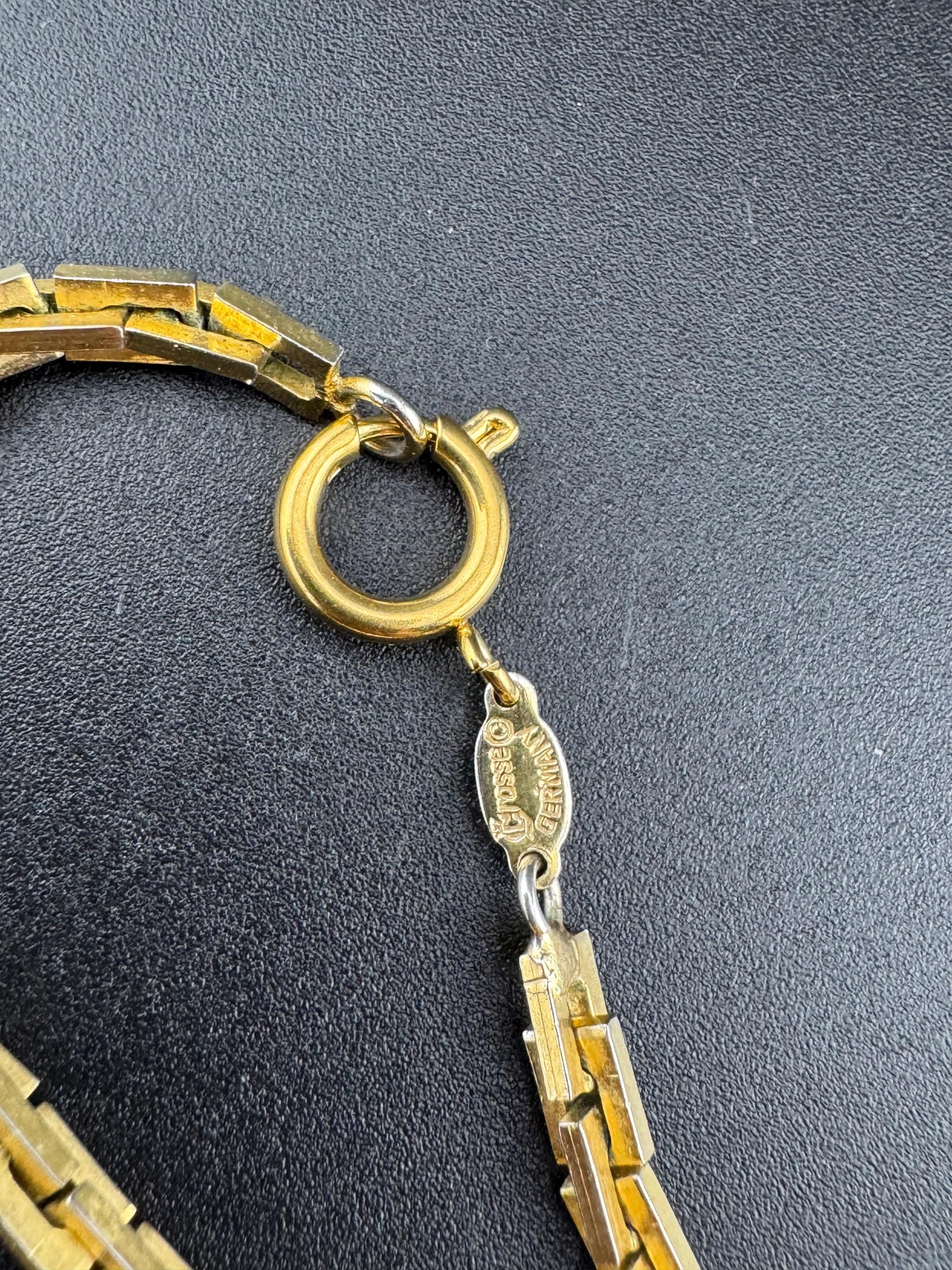 signed GROSSE Designer vintage 103cm long gold plated fancy chain link necklace