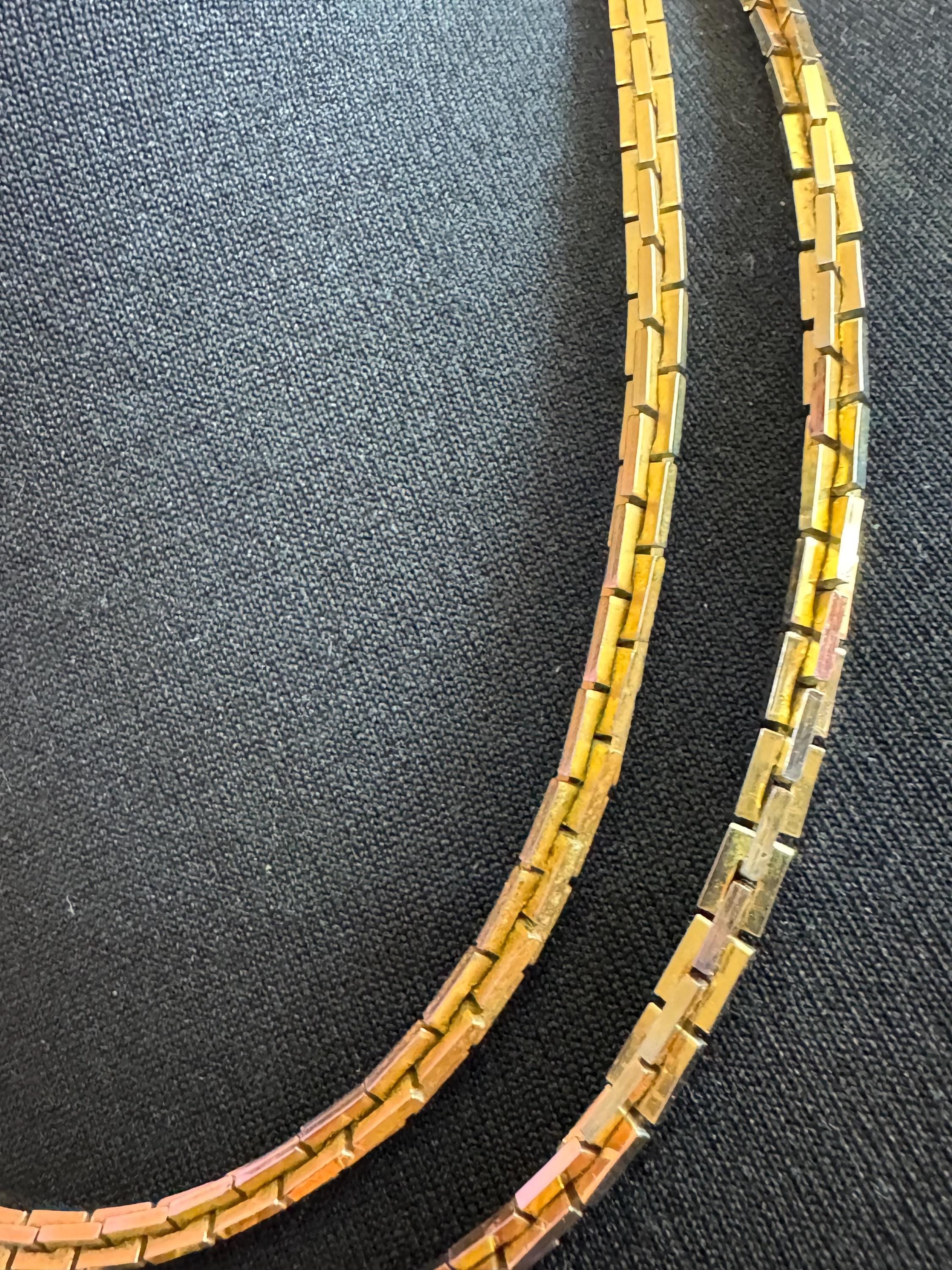 signed GROSSE Designer vintage 103cm long gold plated fancy chain link necklace