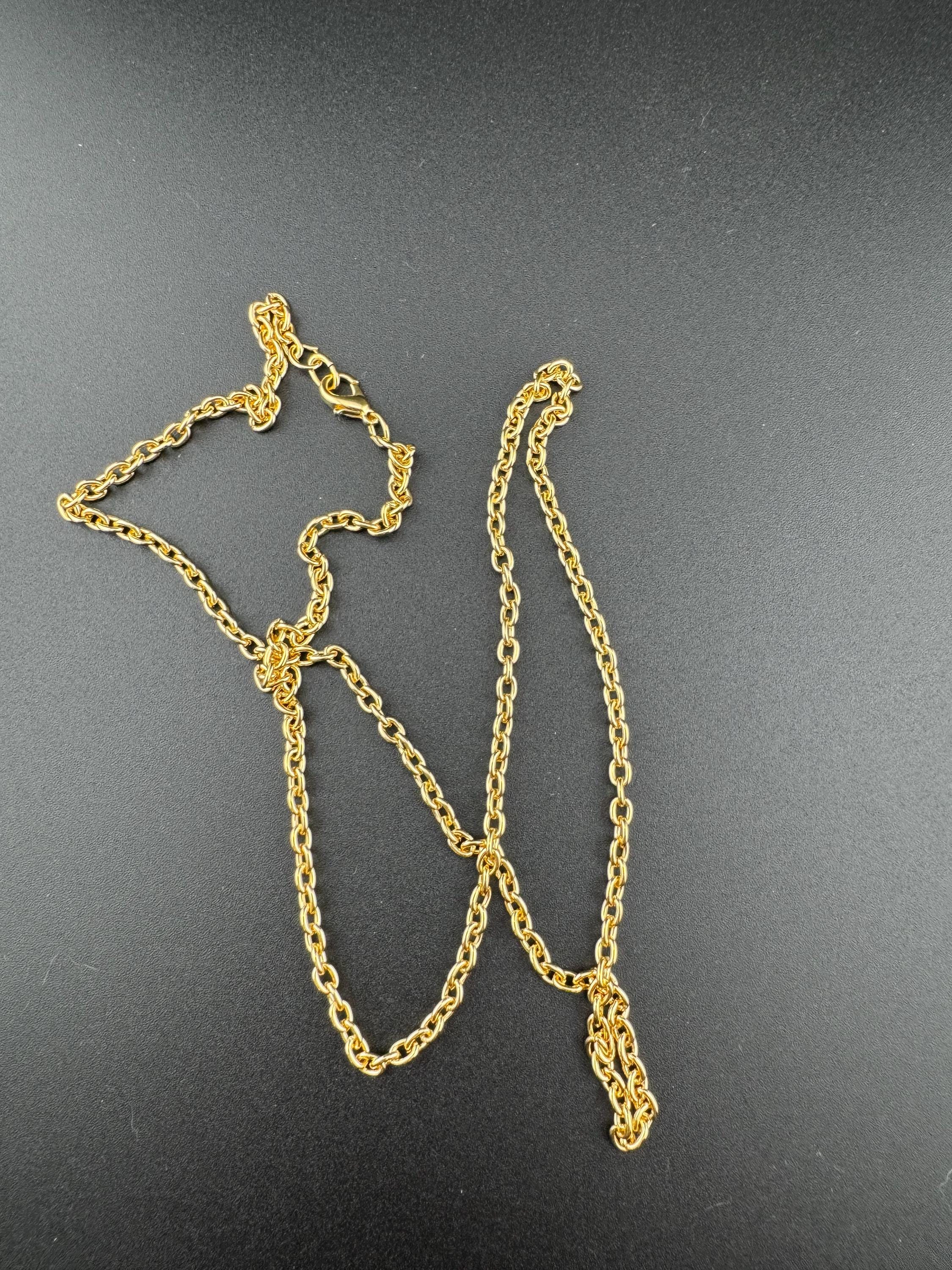28” 72cm long gold cable chain necklace