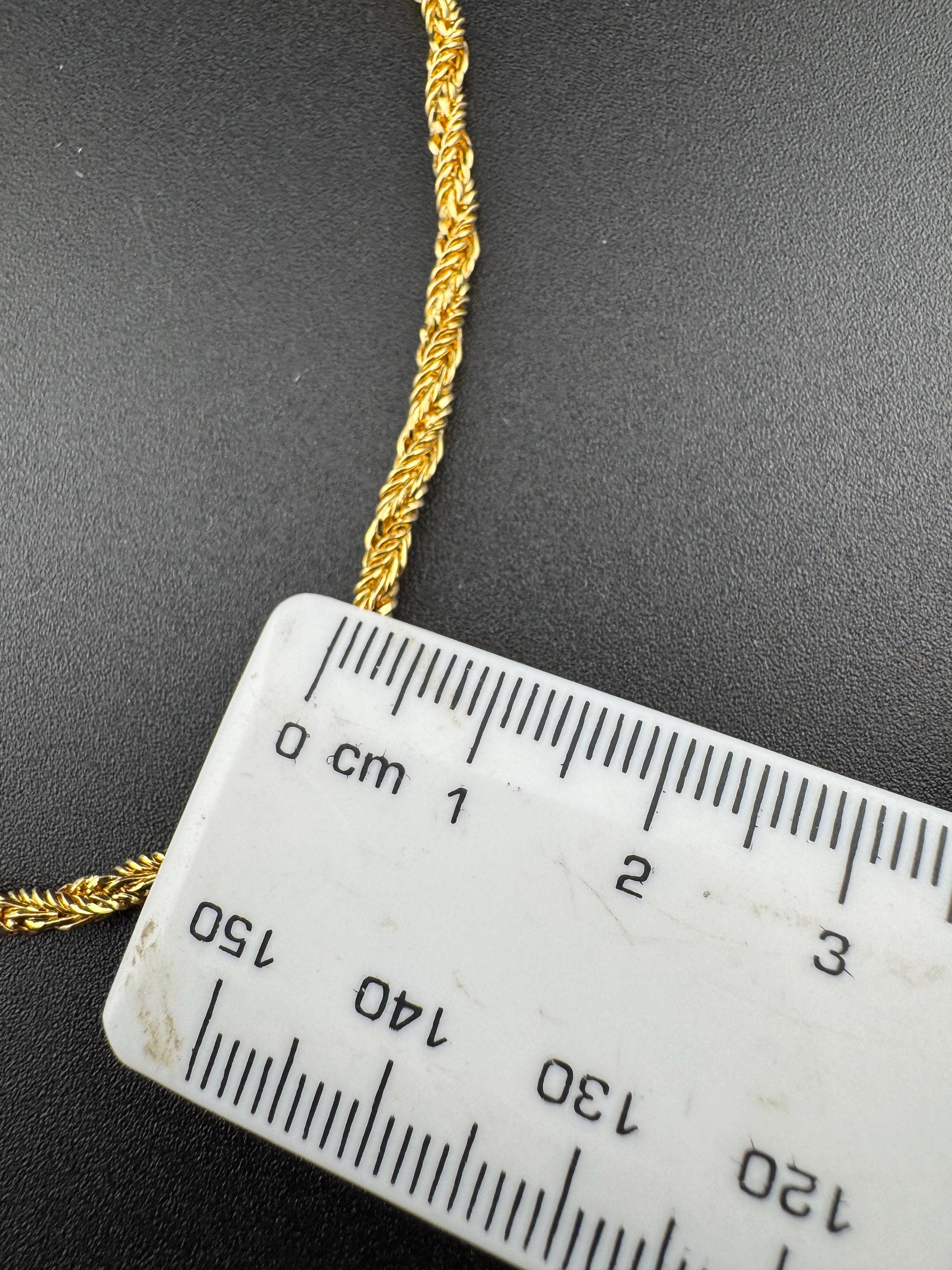 Vintage Gold Tone Rope Chain Necklace with Butterfly Clasp
