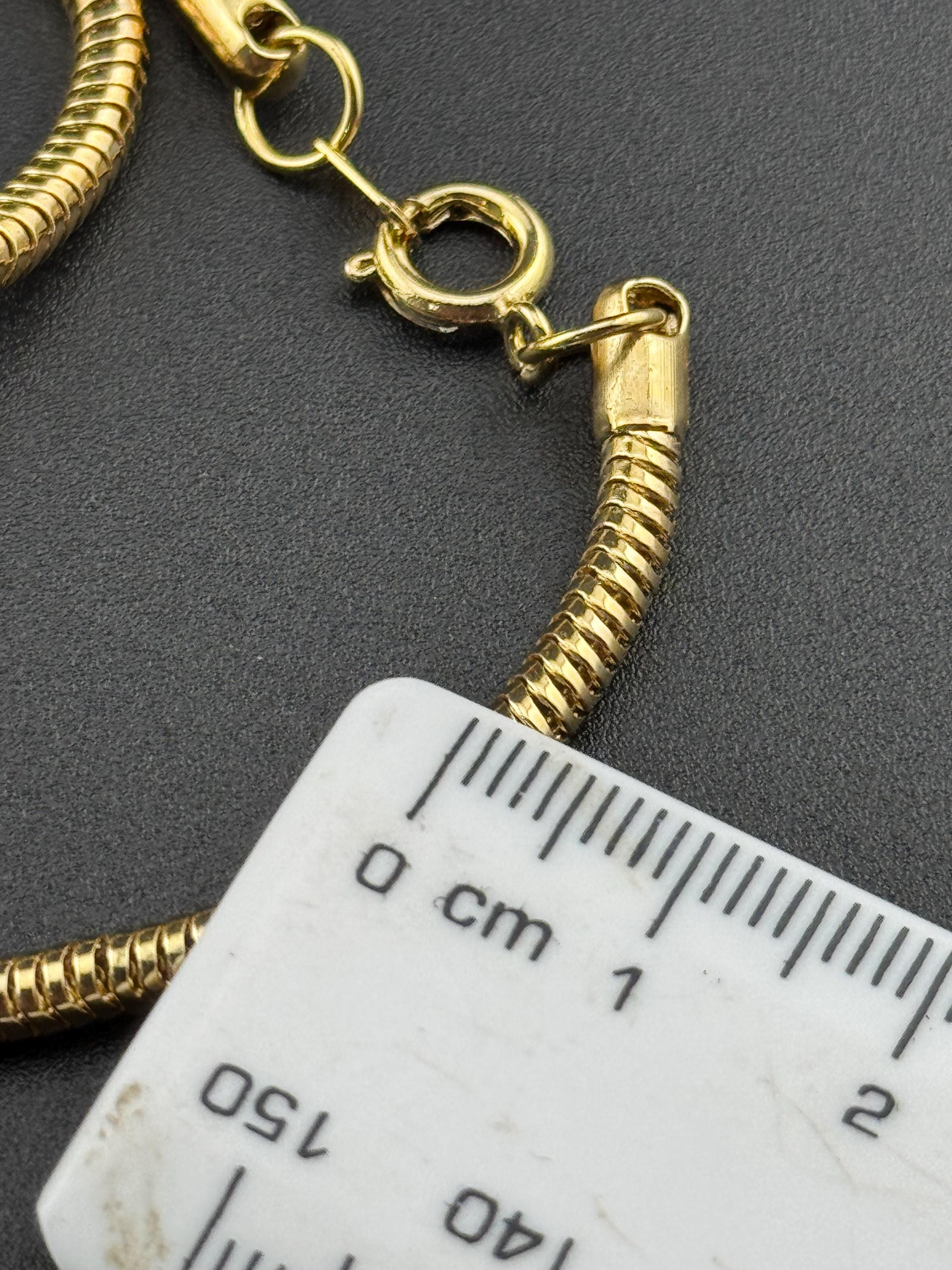 27.5 inch 91cm long snake chain necklace, 1980s gold plated
