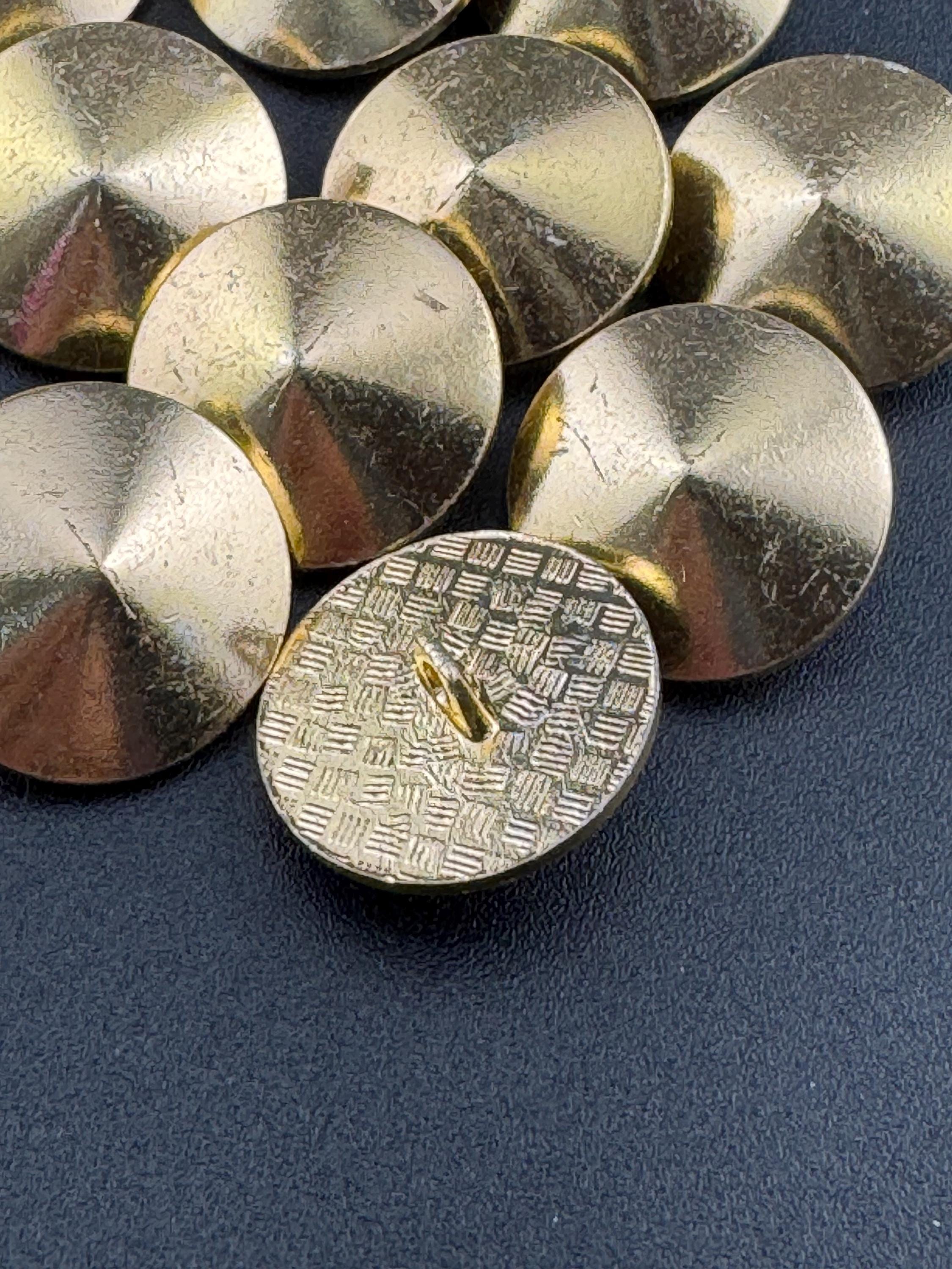 Vintage Gold Tone Conical Buttons: 18mm Sewing Supplies (Pack of 10)